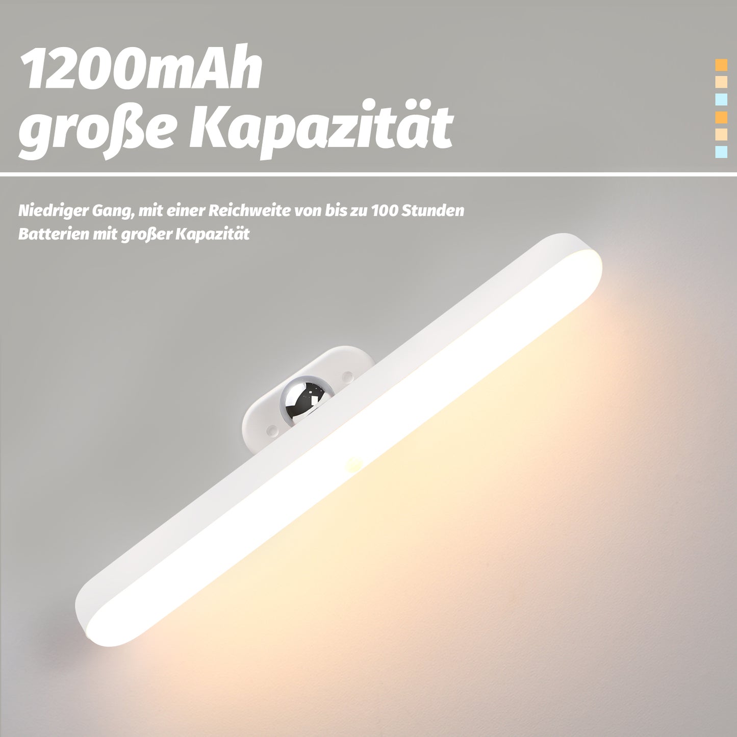 ZMH Unterbauleuchte K¨¹che LED Dimmbar Schminktisch Lampe mit Bewegungssensor - Kabellos Spiegellampe USB Aufladbar Akku Schranklicht Magnet Unterschrank Beleuchtung 360¡ã Schwenkbar K¨¹chenlampe