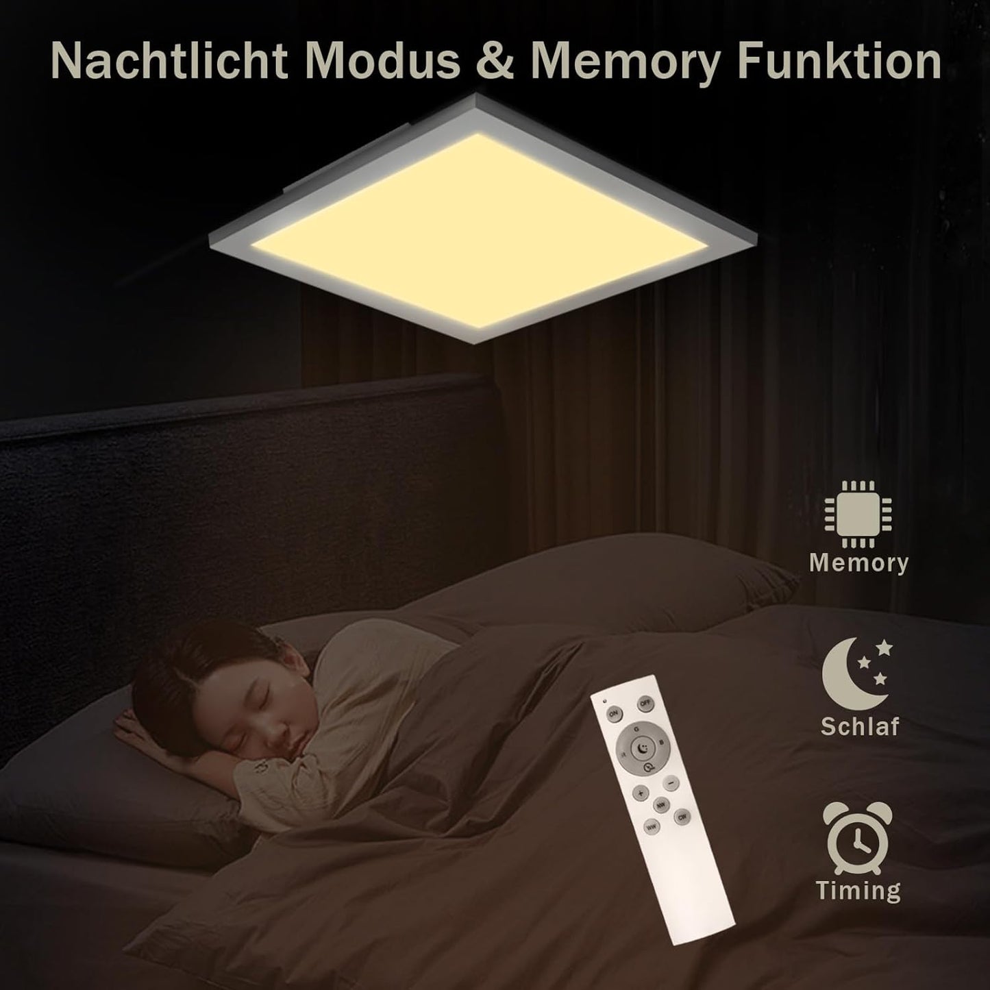 ZMH LED Deckenleuchte RGB Farbwechsel - Deckenlmape Dimmbar 24W Wei? mit Fernbedienung Eckig Deckenbeleuchtung Hintergrundbeleuchtung ?45CM f¨¹r Wohnzimmer Schlafzimmer K¨¹che Kinderzimmer