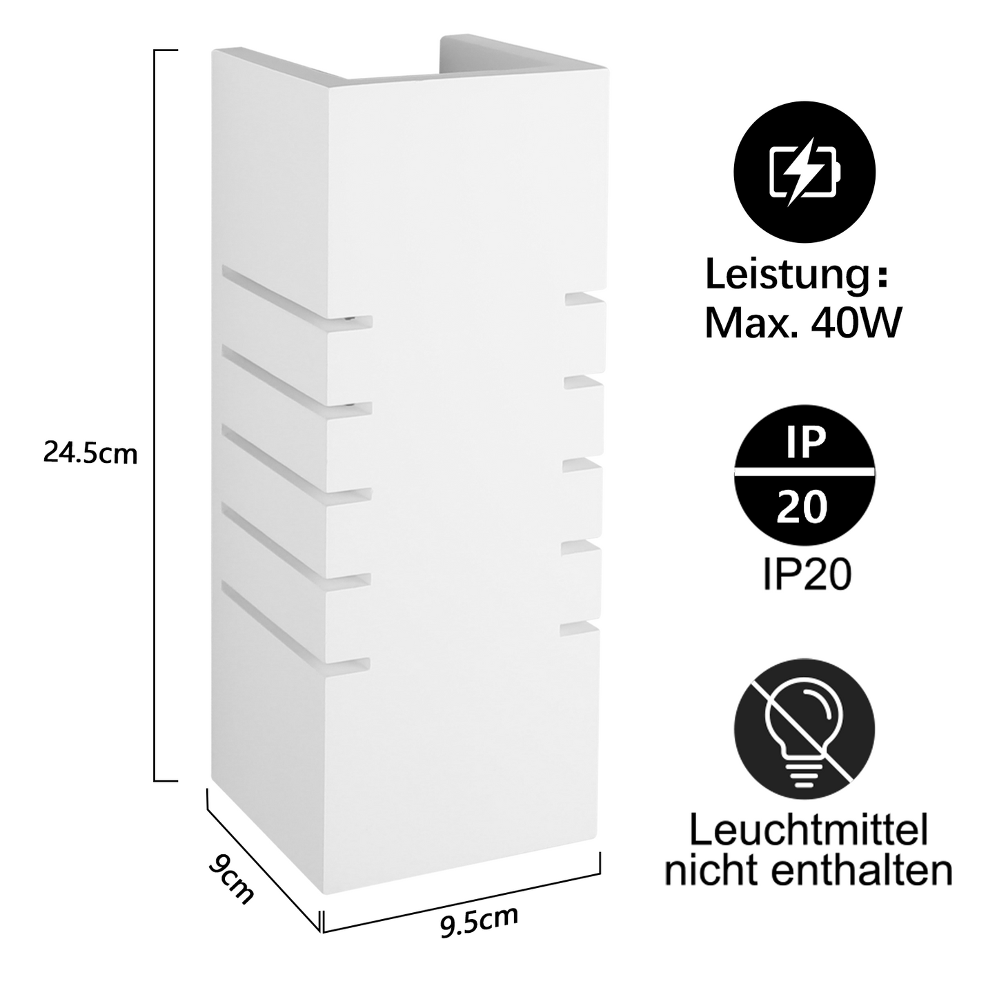 ZMH Wandleuchte Innen Wandlampe Up Down - Modern Design Flur Wandlampen E14 Treppenhaus Beleuchtung Wei? Gipsleuchte Wandbeleuchtung f¨¹r Schlafzimmer Kinderzimmer - Ohne Leuchtmittel