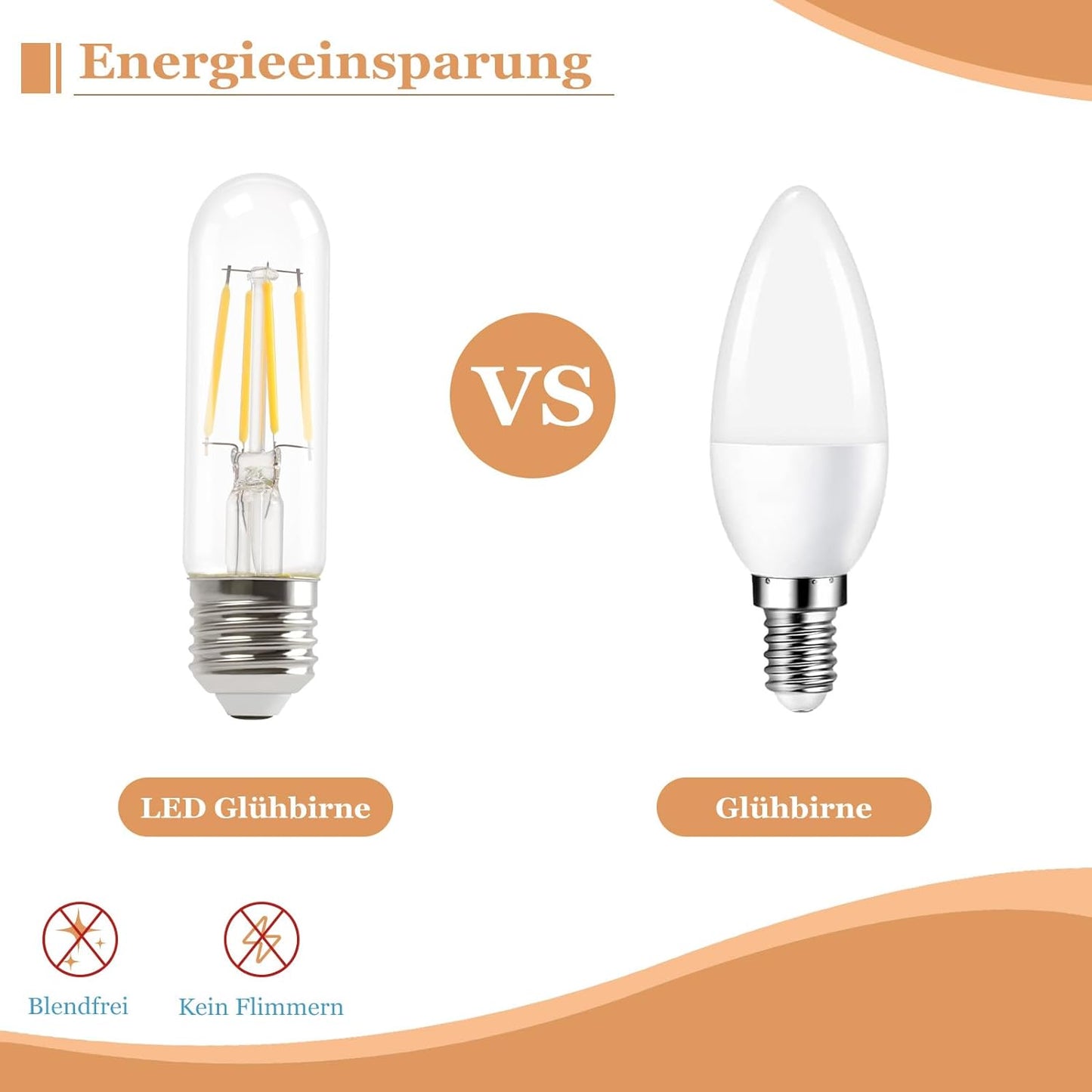 ZMH Gl¨¹hbirne E27 LED Warmweiss - 6er Pack - T30 LED Lampe 4W Edison Vintage Leuchtmittel 2700K Warmwei? Licht Birne Retro Filament Energiesparlampe E27 Sockel Nicht Dimmbar Light Bulbs