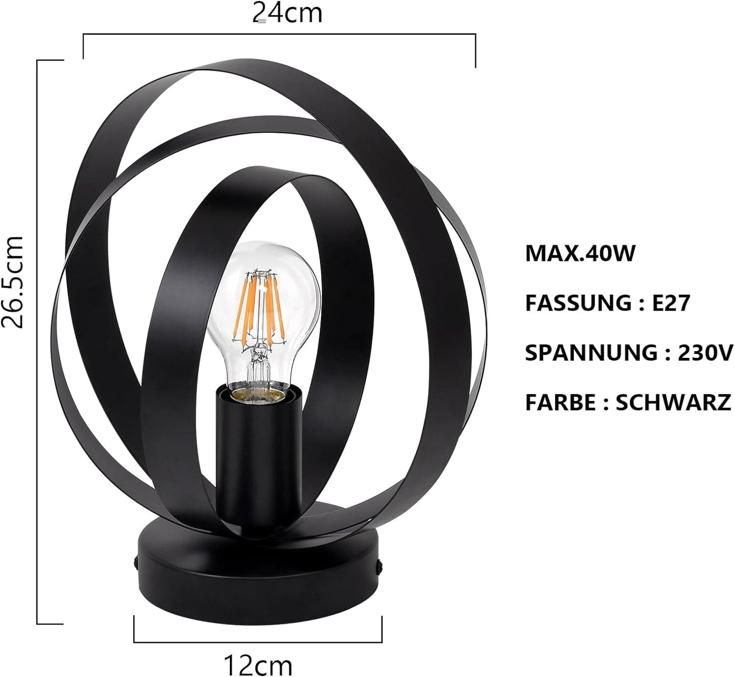 ZMH Deckenleuchte Industrial Schwarz Deckenlampe - Flurlampe Vintage Metall Innen E27 Fassung Retro Schwenkbar Lampenschirm Beleuchtung f¨¹r Flur Gang Korridor Schlafzimmer Esszimmer Max.40W