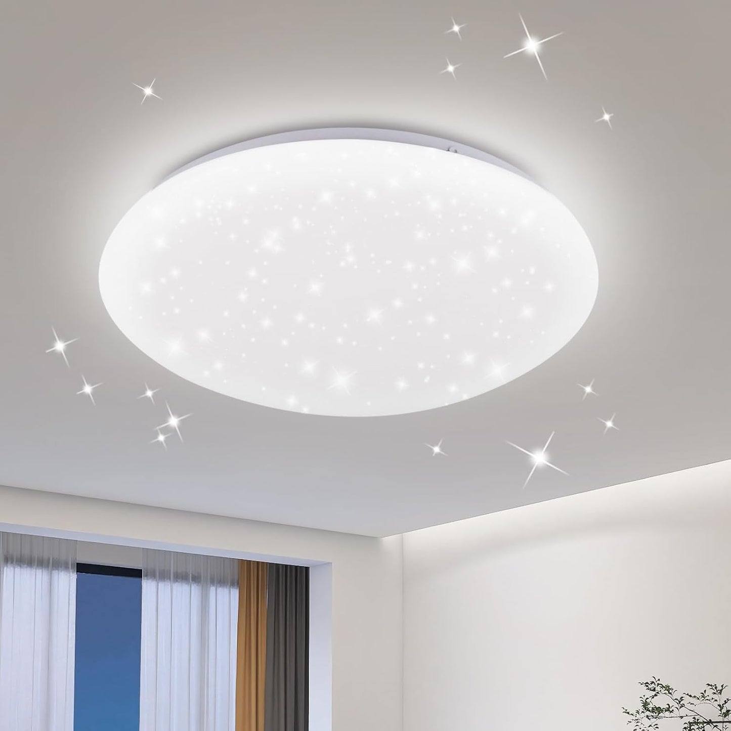 ZMH Deckenlampe LED Deckenleuchte Schlafzimmer - K¨¹chenlampe Decke Kinderzimmerlampe Sternhimmel ?25cm Neutralwei? 12W 4000K Deckenbeleuchtung Flur Rund Flurlampe f¨¹r Kinderzimmer Wohnzimmer