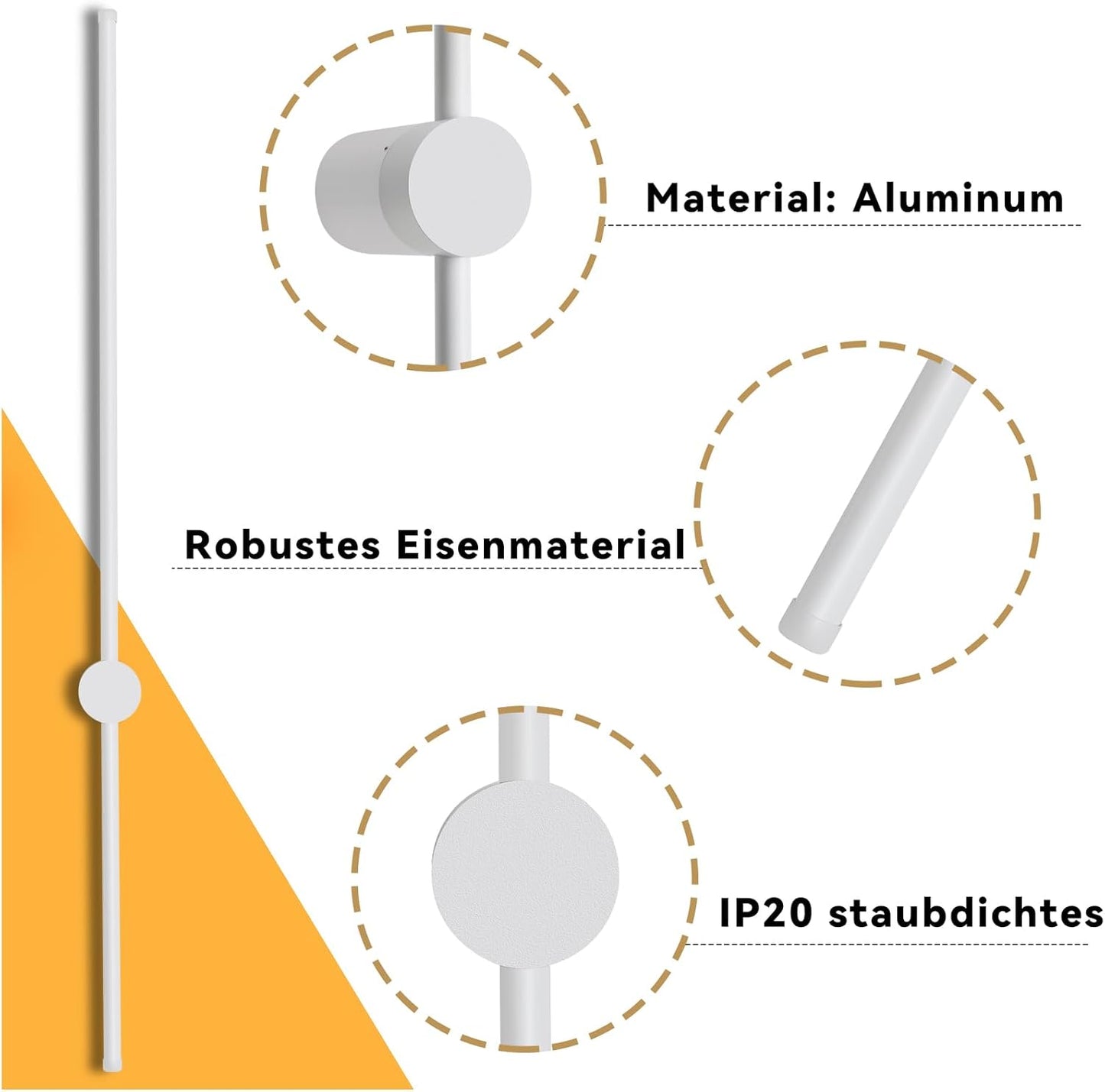 ZMH Wandlampe LED Wandleuchte Innen - Modern Flurlampe 100CM Lang Treppenhauslampe Warmweiß 3000K Schwenkbar Bettlampe Wandbeleuchtung für Flur Treppenhaus Schlafzimmer Wohnzimmer Küche Kinderzimmer