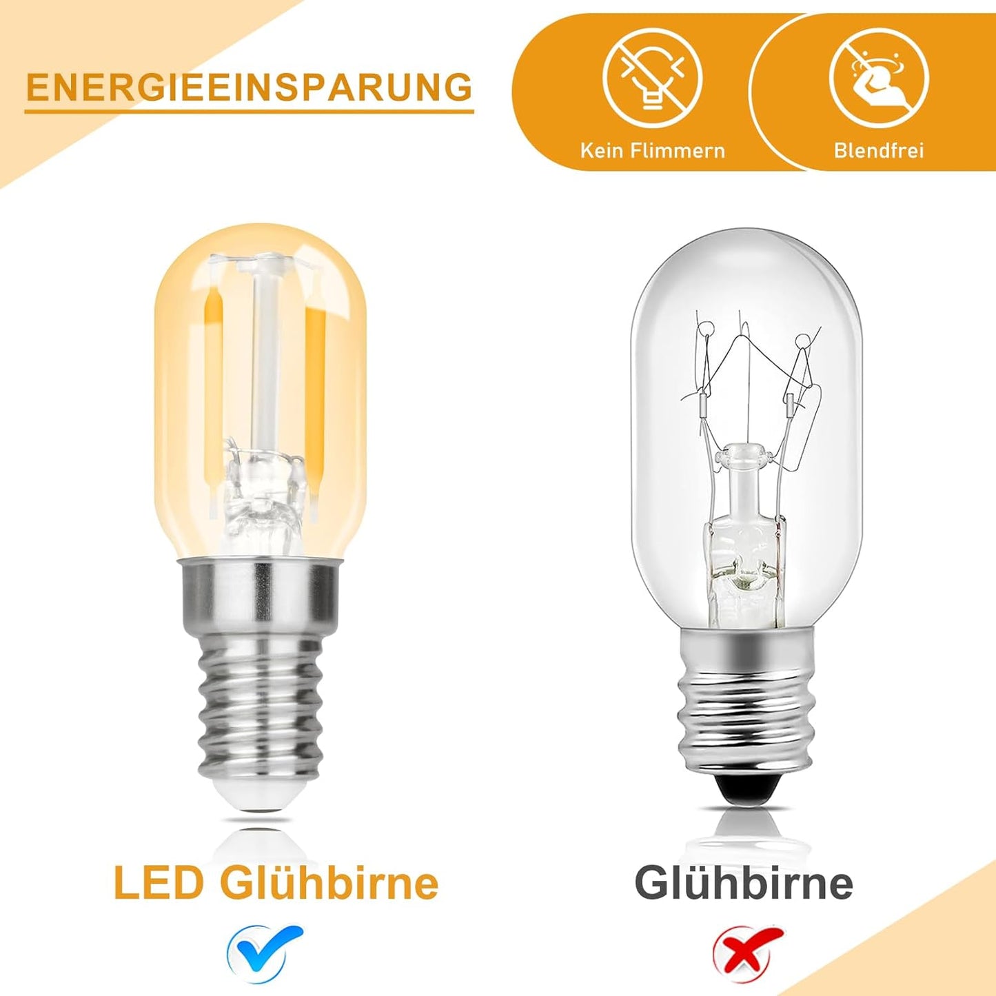 ZMH E14 LED Warmweiss Gl¨¹hbirne: 4 Pack T22 Vintage LED Lampen 2W Retro Edison Sockel Birne 2700K Warmwei? Leuchtmittel Energiesparlampe K¨¹hlschranklampe Light Bulb nicht Dimmbar