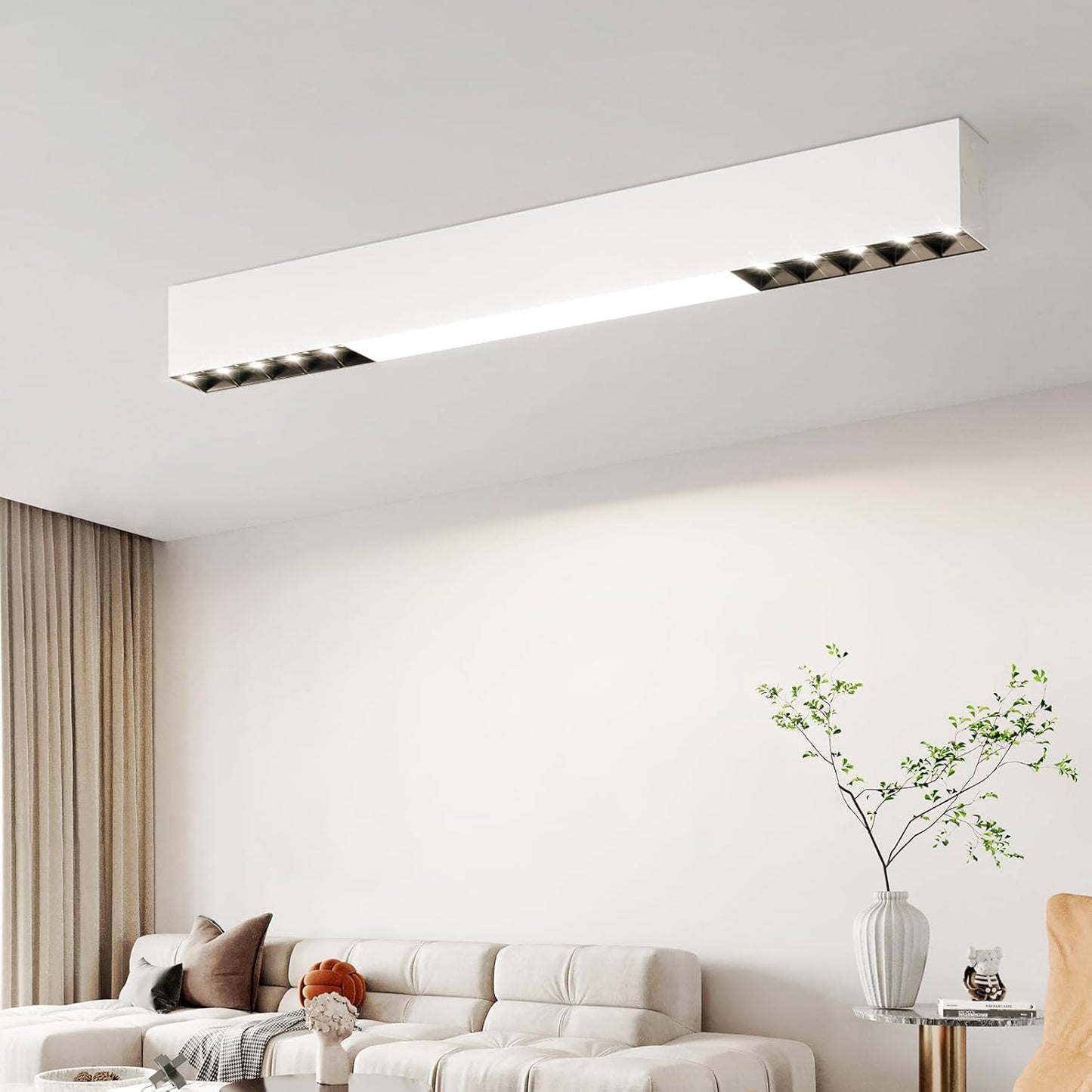 ZMH Deckenlampe LED Deckenleuchte Wohnzimmer - Deckenstrahler Küche 107/80/53.5CM Lang Wohnzimmerlampe Modern Bürolampe Decke Dimmbar mit Fernbedienung Deckenbeleuchtung für Büro Schlafzimmer