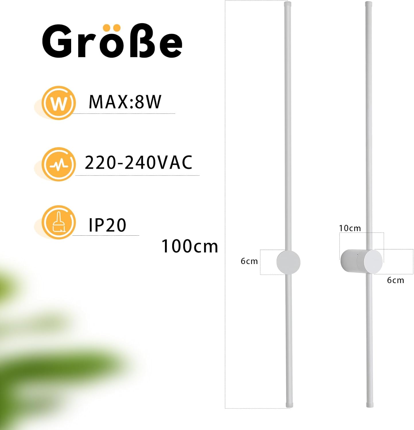 ZMH Wandlampe LED Wandleuchte Innen - Modern Flurlampe 100CM Lang Treppenhauslampe Warmweiß 3000K Schwenkbar Bettlampe Wandbeleuchtung für Flur Treppenhaus Schlafzimmer Wohnzimmer Küche Kinderzimmer