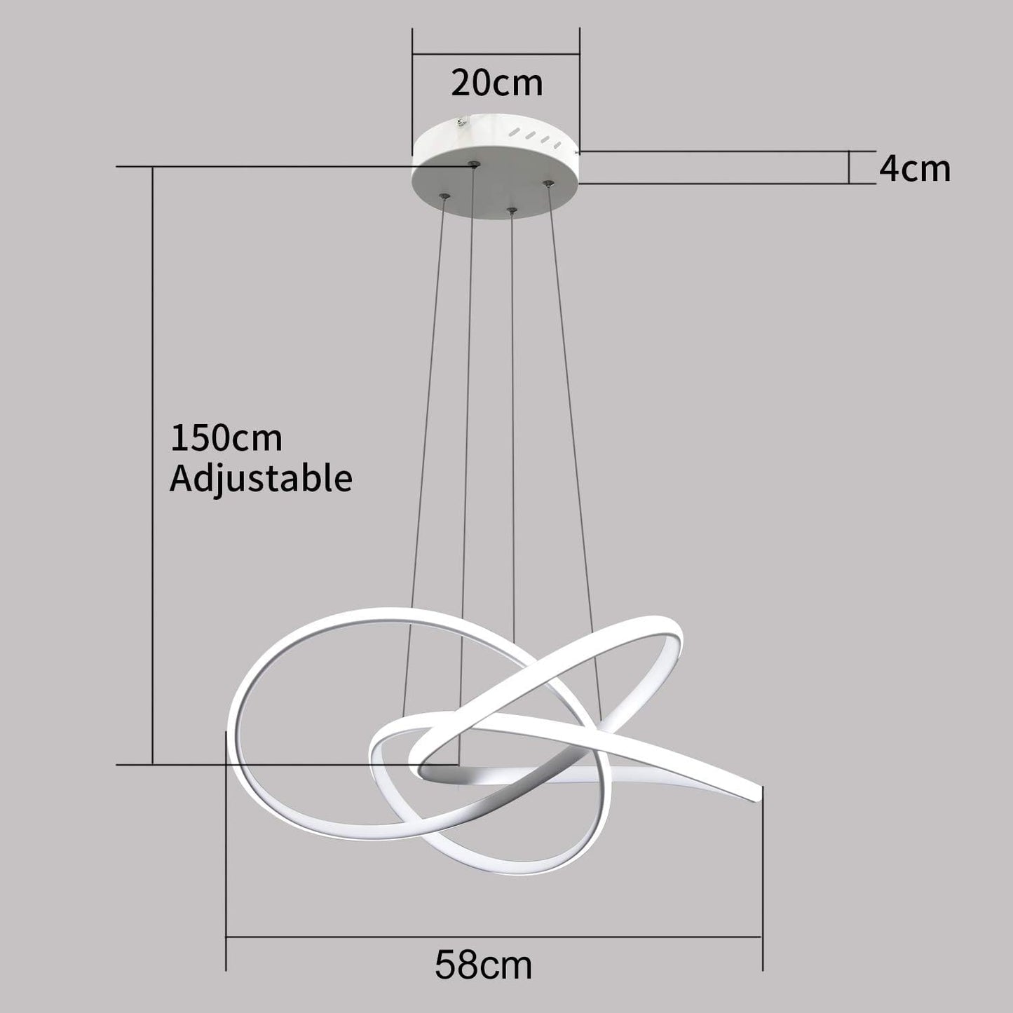 ZMH LED Pendelleuchte Esstisch in Wei? Moderne H?ngelampe ?62cm Ringe Kronleuchter Wohnzimmer 62W Dimmbar mit Fernbedienung H?he Einstellbar Innen Beleuchtung Pendant Lamp Restaurant Schlafzimmer