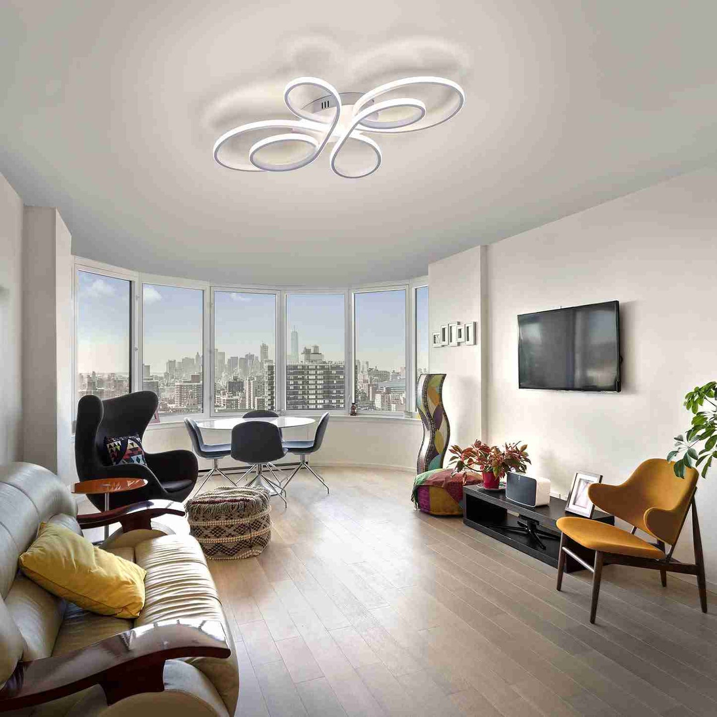 ZMH Deckenlampe LED Deckenleuchte Wohnzimmer - 65W Dimmbar mit Fernbedienung Wohnzimmerlampe Modern Design Schlafzimmerlampe Deckenbeleuchtung f¨¹r Schlafzimmer Arbeitszimmer K¨¹che Kinderzimmer