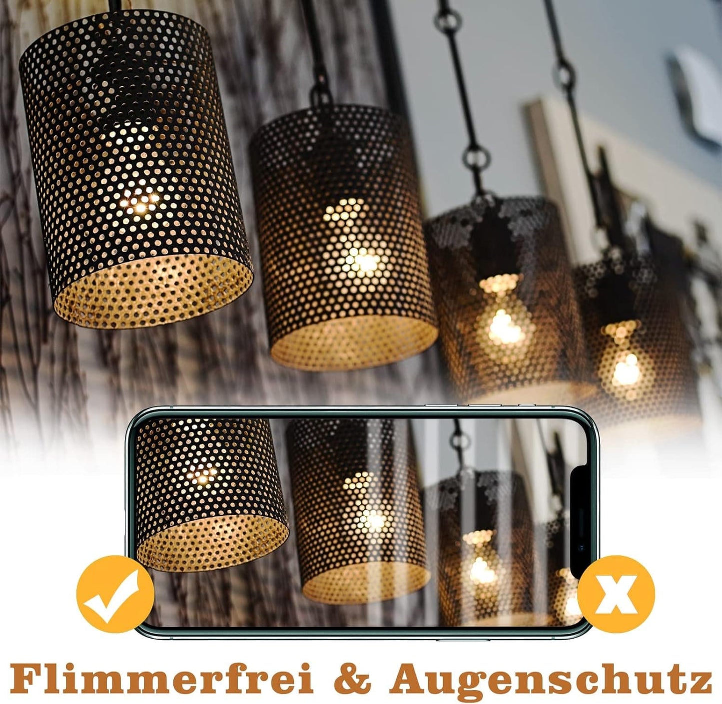 ZMH LED Gl¨¹hbirne E27 Vintage Lampe - Warmwei? Filament Leuchtmittel Retro Edison Gl¨¹hlampe Birne Energiesparlampe Glas 4W f¨¹r Haus Esszimmer Industrial K¨¹che Flur Bar ZMH-Lichtstein