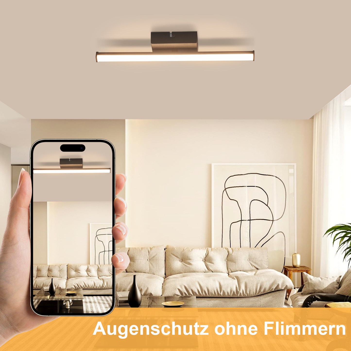ZMH LED Deckenlampe Flur Deckenleuchte - Schwarz 6W Flurlampe 3000K Warmwei? K¨¹chenlampe Modern Schlafzimmerlampe Linien-Design Deckenbeleuchtung f¨¹r K¨¹che Schlafzimmer Treppenhaus Wohnzimmer