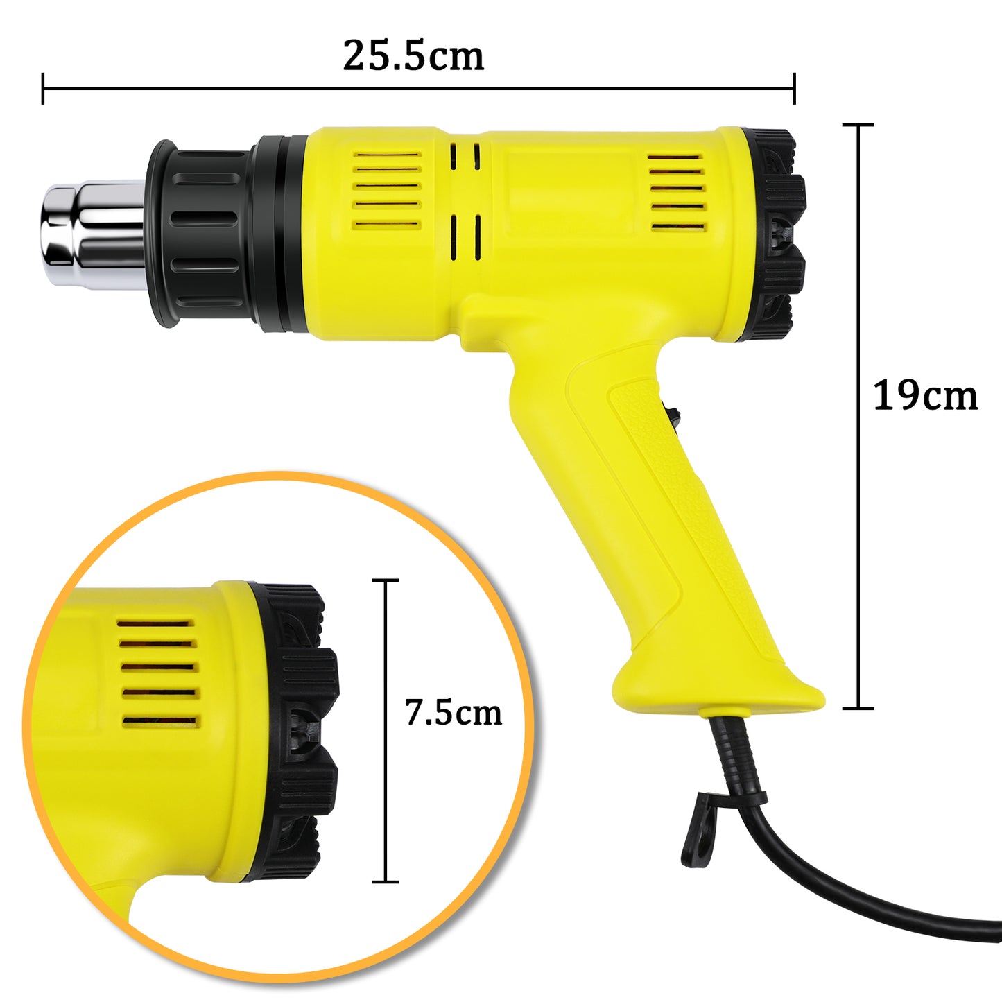 ZMH Hei?luftf?n 2000W Hei?luftpistole Regelbar - Heissluftf?hn Kit 60¡æ- 600¡æ Heissluftpistole Stufenlos Temperaturregler Hei?luftgebl?se heat gun zum L?ten,Kerzen,Basteln,Schrumpfschlauch