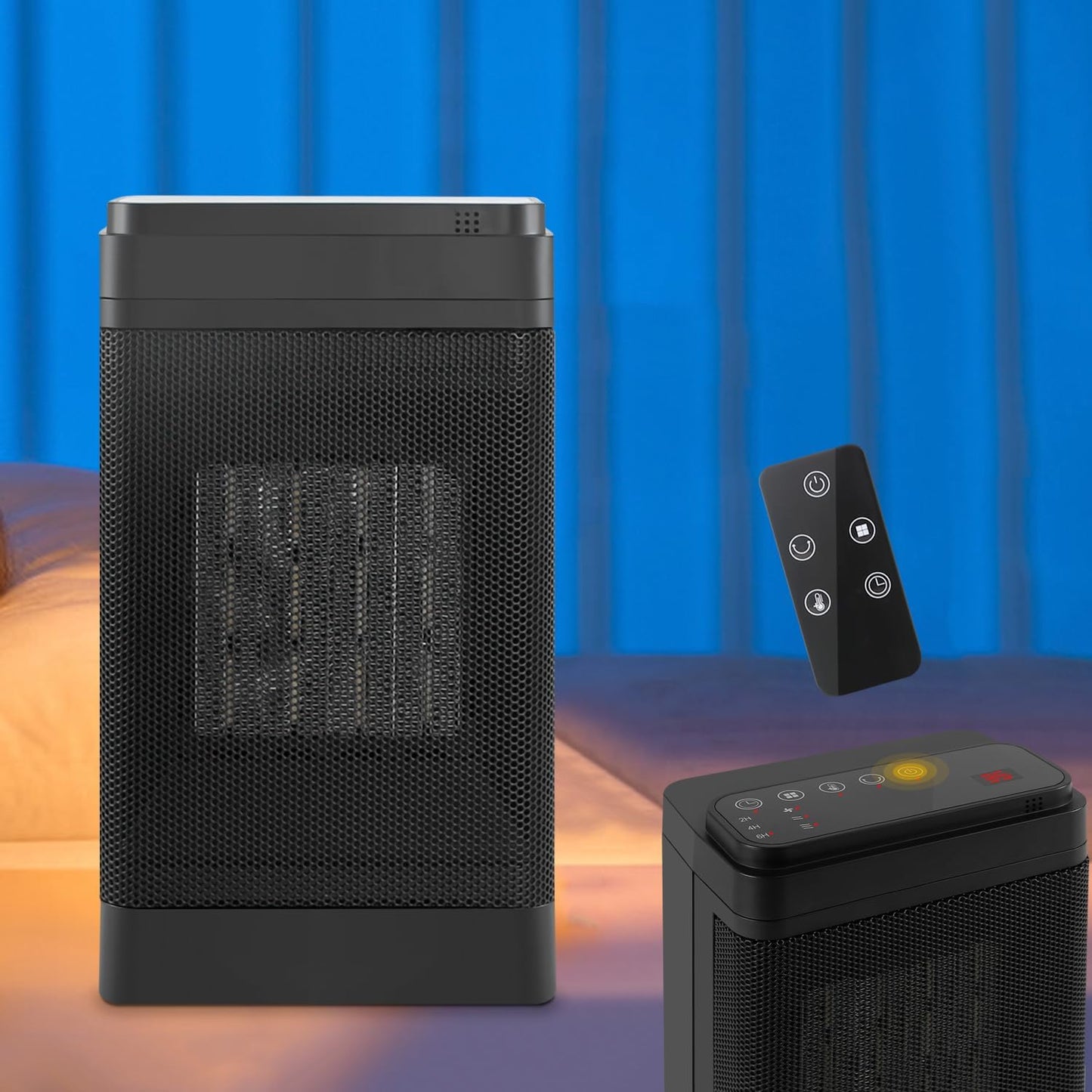 Heizl¨¹fter, energiesparend und leise, mit Thermostat ¨C Keramikheizung, 1500 W, elektrische Heizung, PTC-Elektroheizung mit Fernbedienung, 12-Stunden-Timer, ¨¹berhitzungs- und Kippschutz, 70¡ã-Oszillation