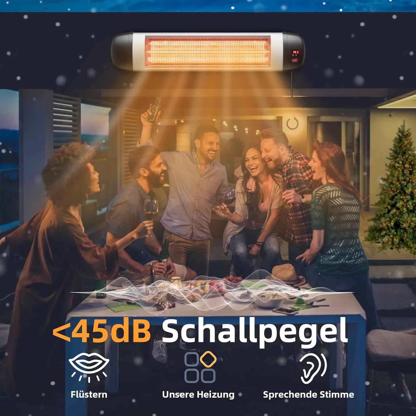 ZMH Terrassen-Infrarotheizung ¨C 2500 W Infrarot-Heizung f¨¹r den Au?enbereich mit Fernbedienung, elektrische Heizung, Wandmontage, 3-stufige Heizung, Au?en-Terrassenheizung f¨¹r Badezimmer, Balkon, Garten