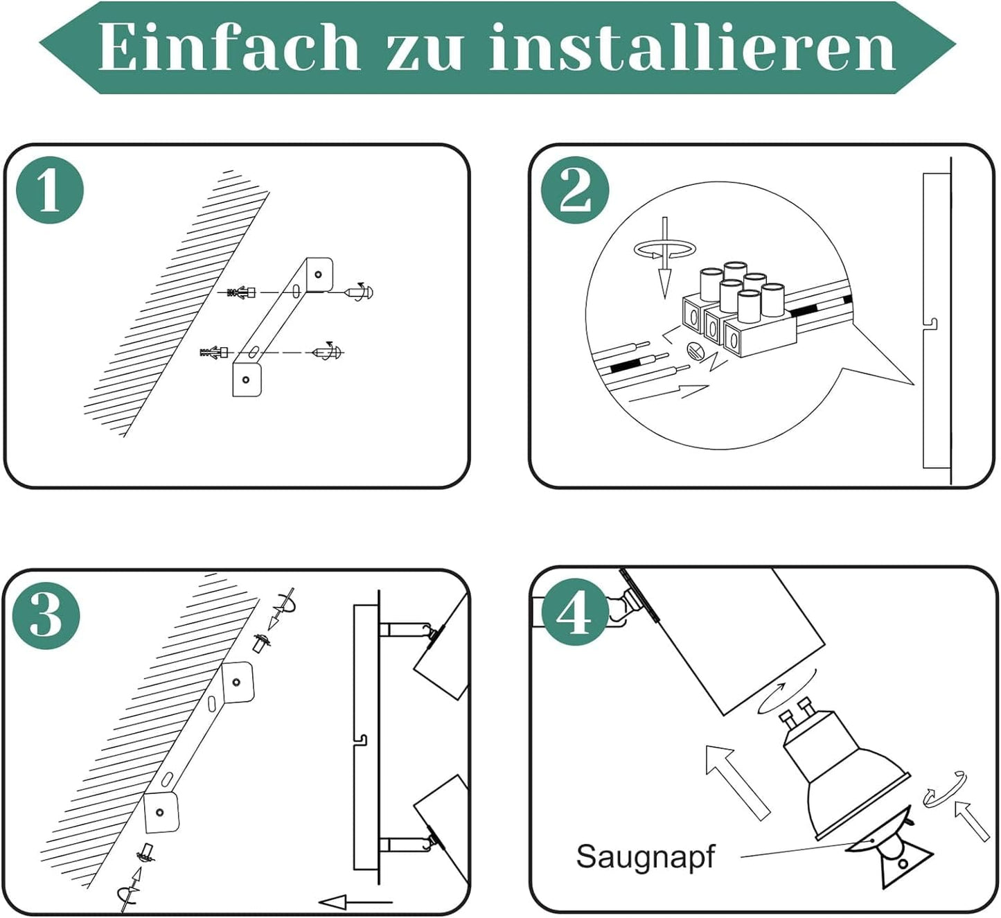 ZMH LED Deckenleuchte 2 Flammig GU10 - Deckenstrahler Schwenkbar 330¡ã Nickel Flur Deckenlampe Innen Modern Deckenspots Wandstrahler f¨¹r K¨¹che, Schlafzimmer, Wohnzimmer, Ohne Leuchtmittel