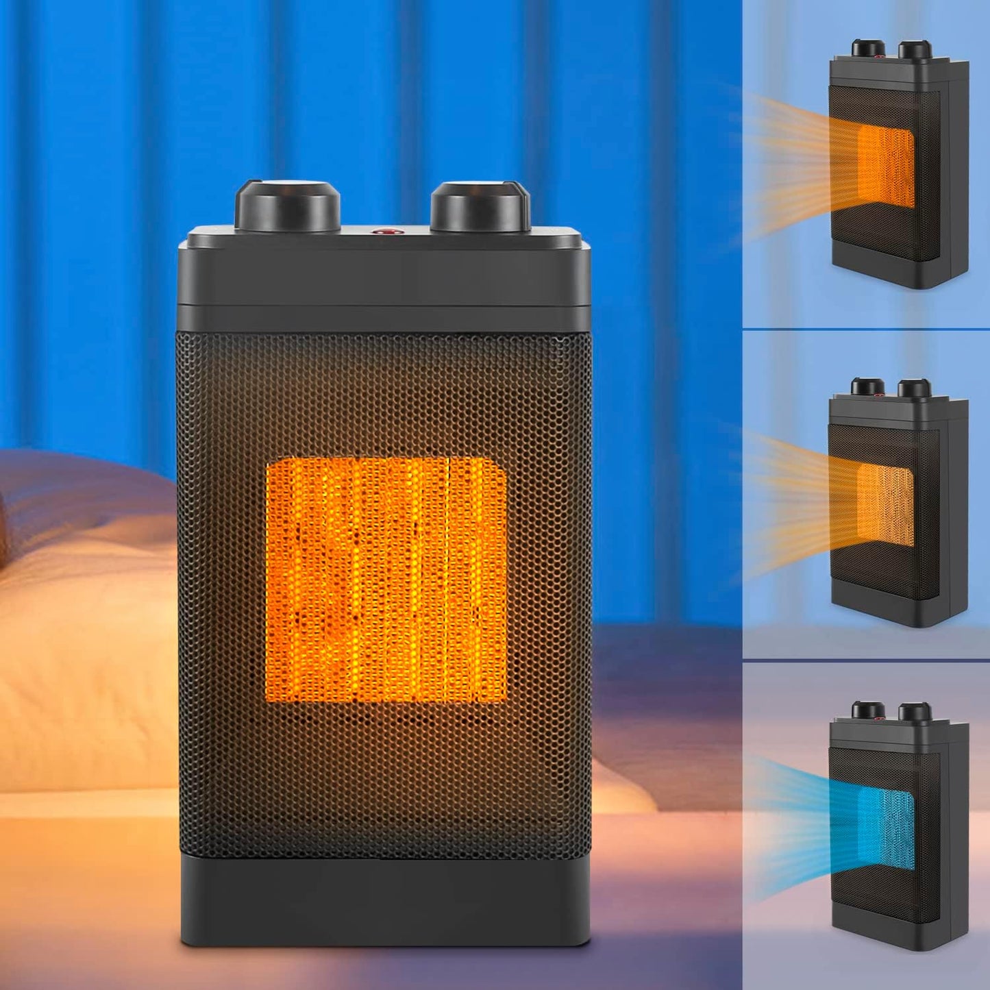 Heizl¨¹fter, energiesparend, leise Heizung, elektrische Heizung, 3 Modi, PTC-Keramikheizung, Innenbereich, 1500 W, Badthermostat, 70¡ã Oszillation, Raumheizung, elektrische Heizung, ¨¹berhitzungsschutz