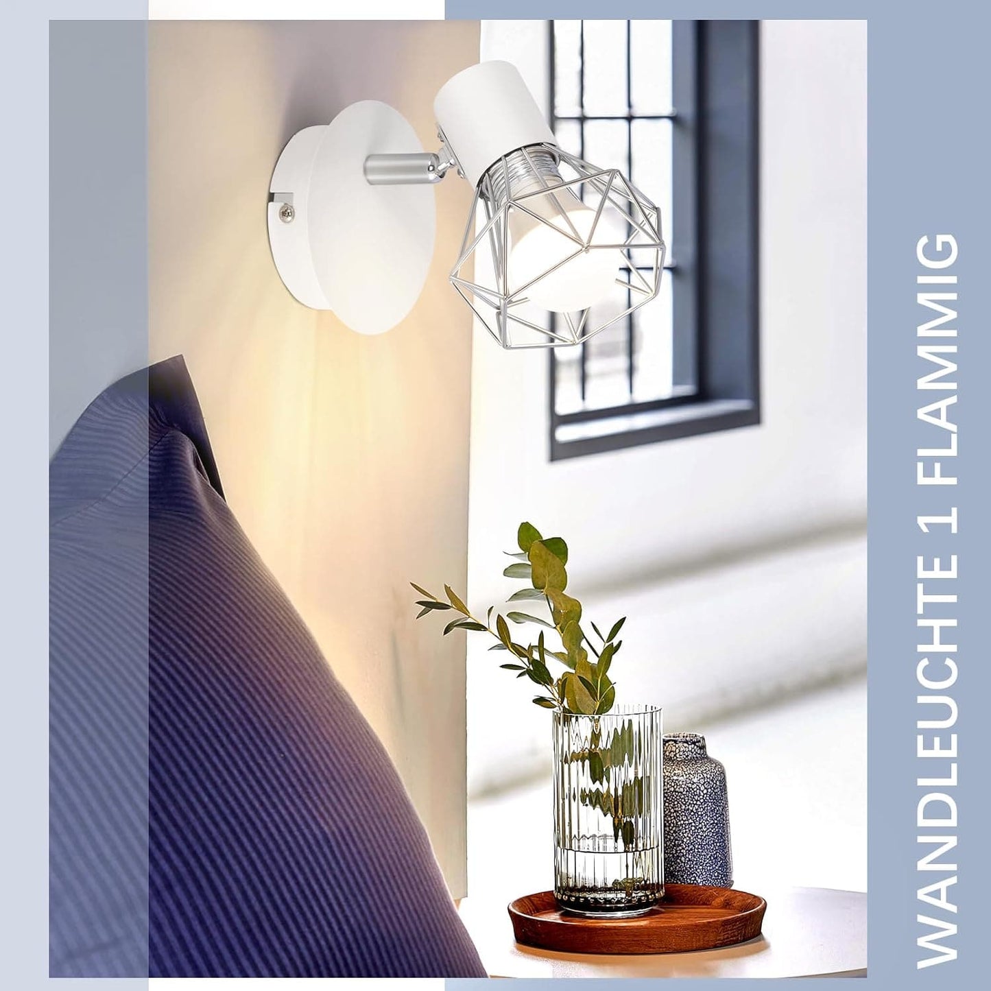 ZMH Deckenstrahler Vintage Wei? Deckenspots - Deckenleuchte E14 Verstellbare 350¡ãRetor Metall Lampeschirm 1 Flammig f¨¹r Schlafzimmer Arbeitszimmer Flur Bar Esszimmer Hotel Max. 40W