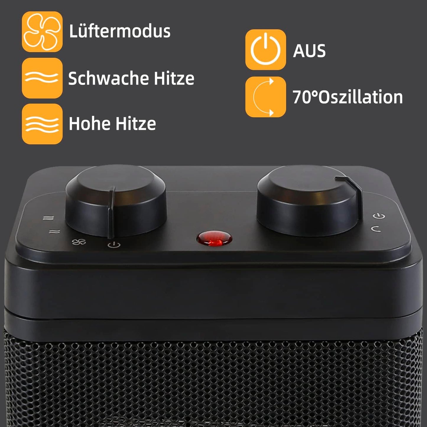 Heizl¨¹fter, energiesparend, leise Heizung, elektrische Heizung, 3 Modi, PTC-Keramikheizung, Innenbereich, 1500 W, Badthermostat, 70¡ã Oszillation, Raumheizung, elektrische Heizung, ¨¹berhitzungsschutz