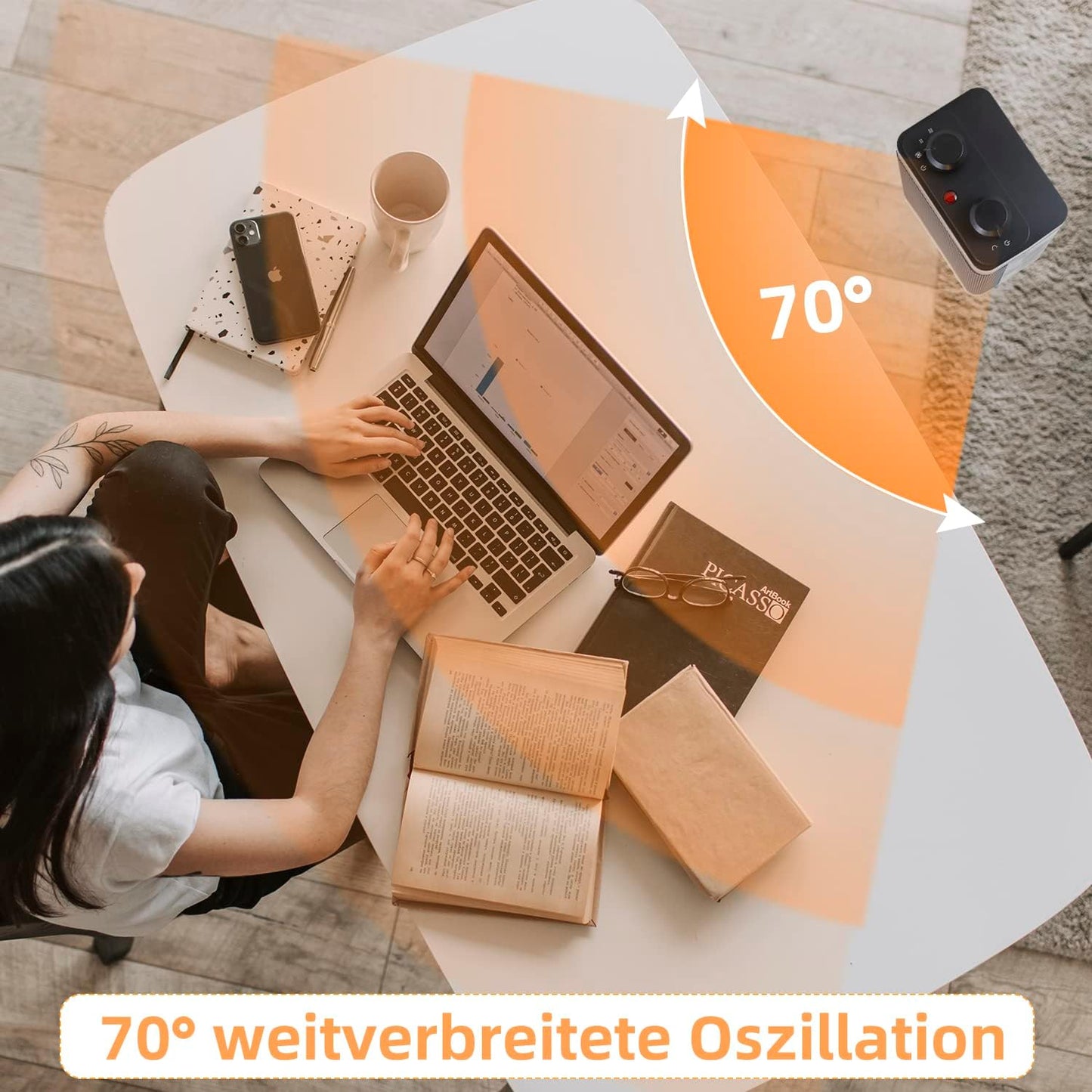Heizl¨¹fter, energiesparend, leise Heizung, elektrische Heizung, 3 Modi, PTC-Keramikheizung, Innenbereich, 1500 W, Badthermostat, 70¡ã Oszillation, Raumheizung, elektrische Heizung, ¨¹berhitzungsschutz