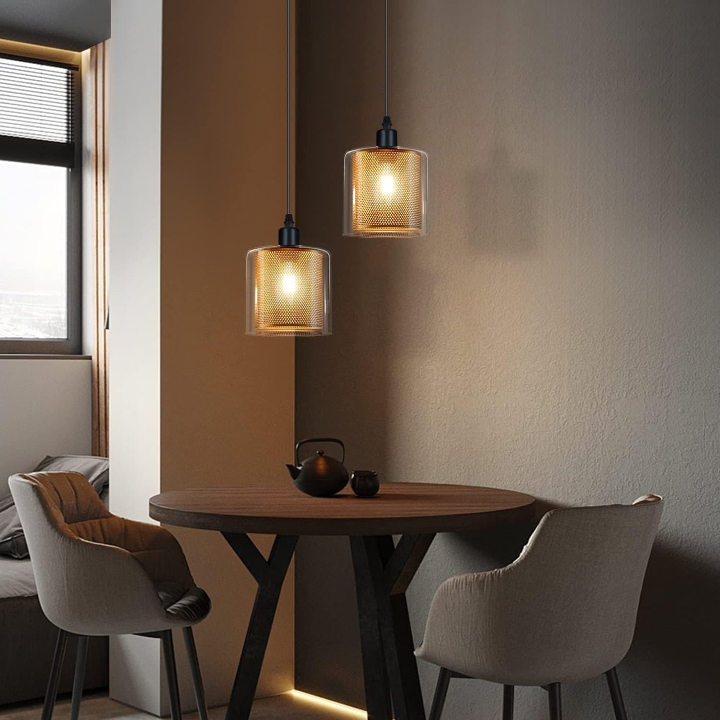 ZMH Vintage Pendelleuchte esstisch H?ngelampe - 1 Flammig E14 Max. 40W H?ngeleuchte Retro Pendellampe aus Glas Metall Schwarz Gold Industrial Esstischlampe K¨¹che Schlafzimmer Wohnzimmer Esszimmer