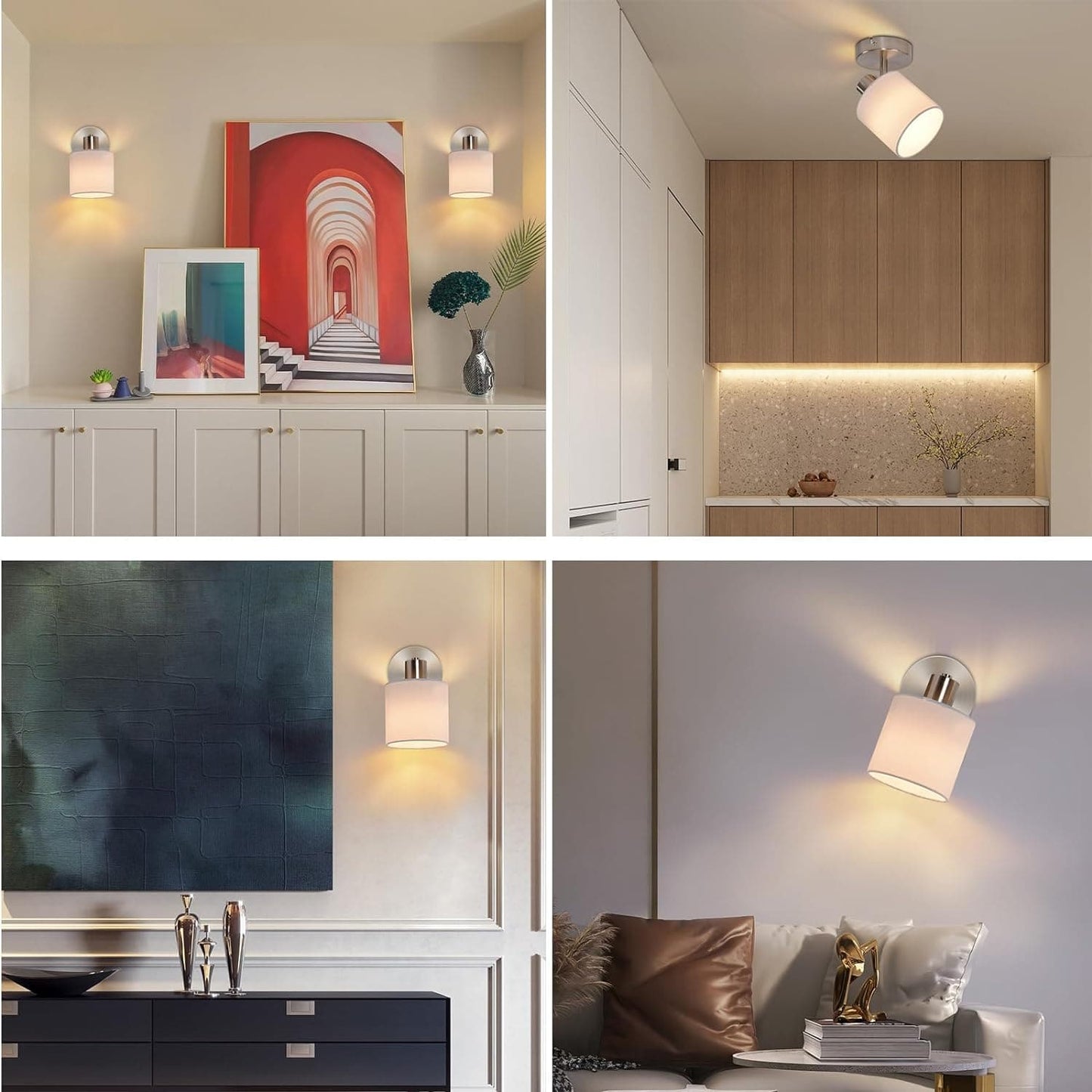ZMH Deckenleuchte 1 Flammig Deckenlampe Flur - Deckenstrahler Modern Deckenspot Silber Wandstrahler Schwenkbar 350¡ã E14 MAX.40W lampe f¨¹r Wohnzimmer Schlafzimmer K¨¹che