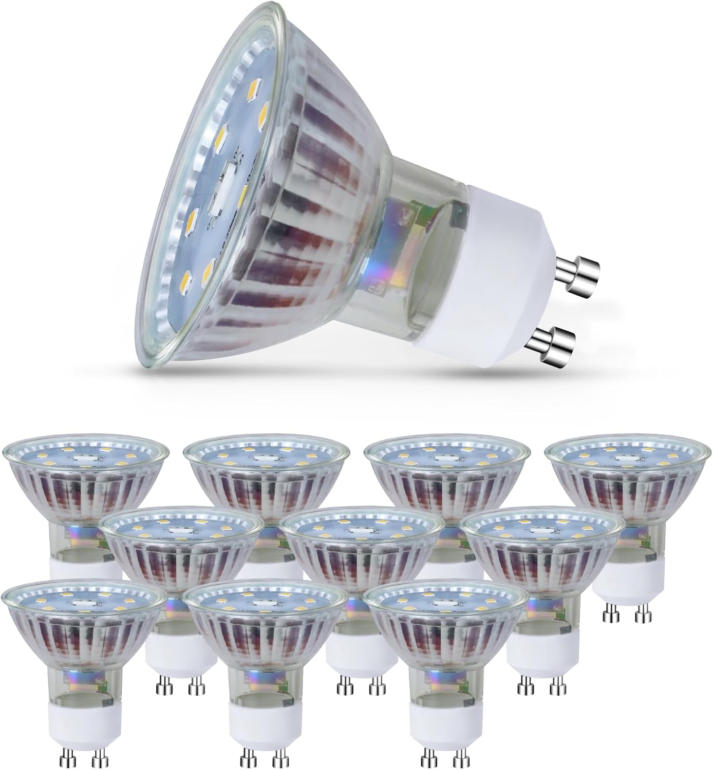 ZMH GU10 LED Warmweiss 5W Leuchtmittel Lampe Ersetzt 50W Gl¨¹hbirne 3000K Energiesparlampe Abstrahlwinkel 110¡ã Spot Nicht Dimmbar Reflektor Birne Gl¨¹hlampen Strahler Spot LED GU10 10 pack
