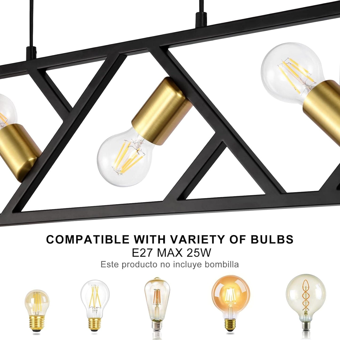 ZMH Pendelleuchte Esszimmer H?ngelampe 4 Flammig - H?ngeleuchte Schwarz Vintage E27 H?ngend Eckig Modern Pendellampe H?henverstellbar Metall f¨¹r Wohnzimmer Schlafzimmer Arbeitszimmer K¨¹che