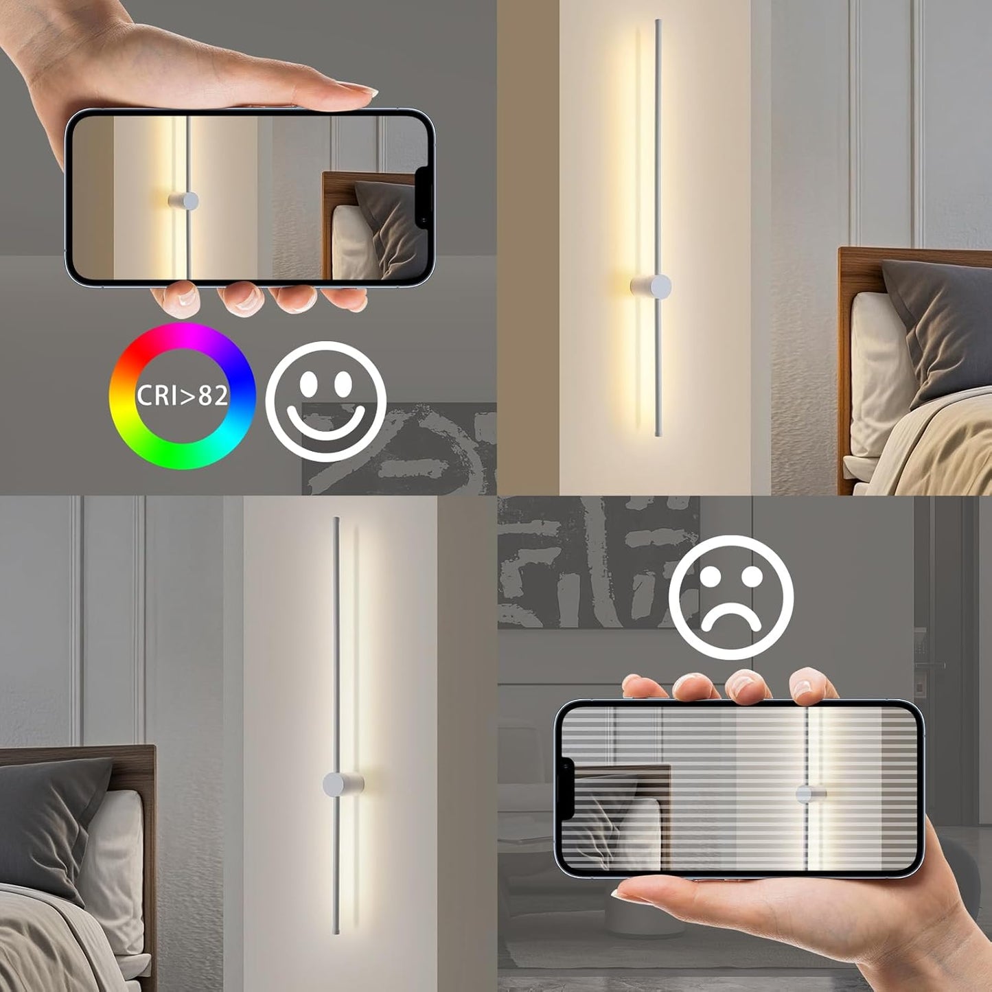 ZMH Wandlampe LED Wandleuchte Innen - Modern Flurlampe 100CM Lang Treppenhauslampe Warmweiß 3000K Schwenkbar Bettlampe Wandbeleuchtung für Flur Treppenhaus Schlafzimmer Wohnzimmer Küche Kinderzimmer