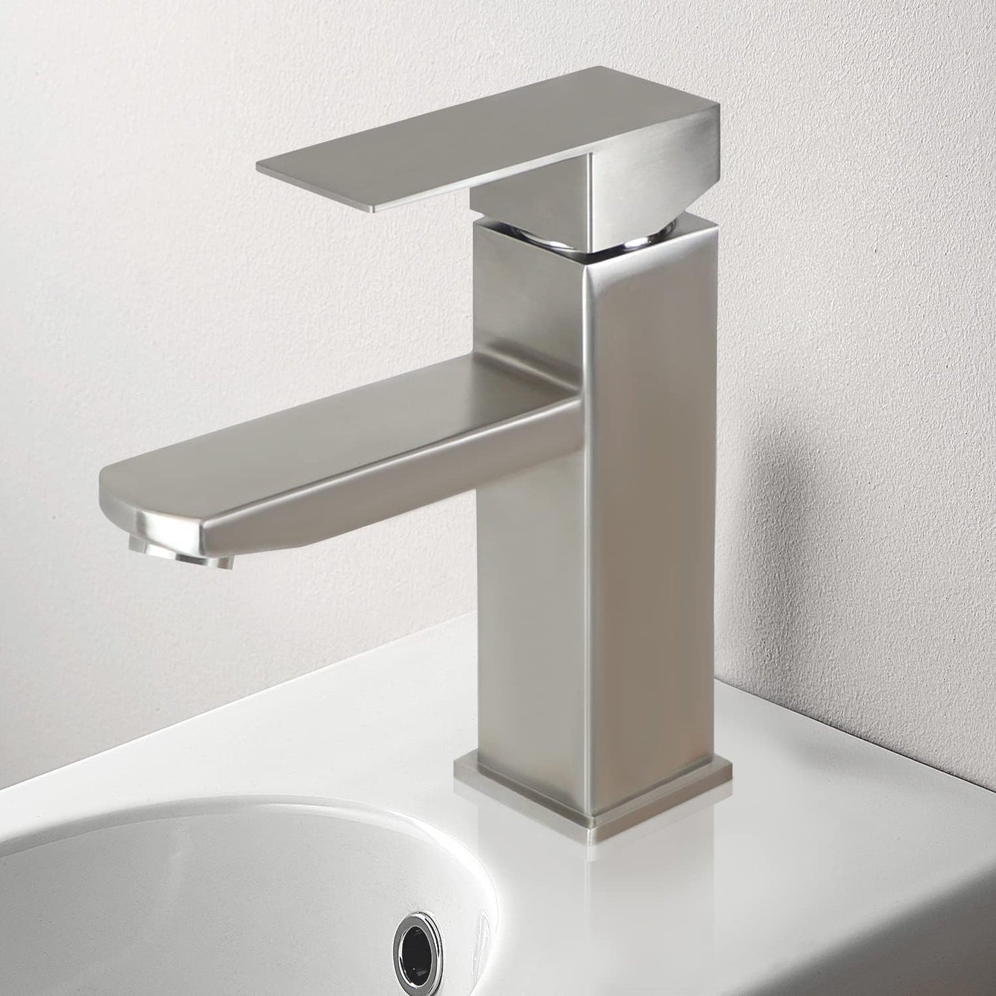 ZMH Wasserhahn Bad Waschtischarmatur Waschbecken - Armatur Hochdruck Warm- und Kaltwasserhahn Edelstahl Mischbatterie Badarmatur F¨¹r Badezimmer WC Sp¨¹l K¨¹che, Geb¨¹rstet Nickel