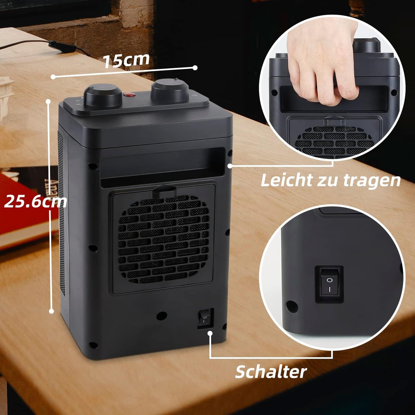 Heizl¨¹fter, energiesparend, leise Heizung, elektrische Heizung, 3 Modi, PTC-Keramikheizung, Innenbereich, 1500 W, Badthermostat, 70¡ã Oszillation, Raumheizung, elektrische Heizung, ¨¹berhitzungsschutz