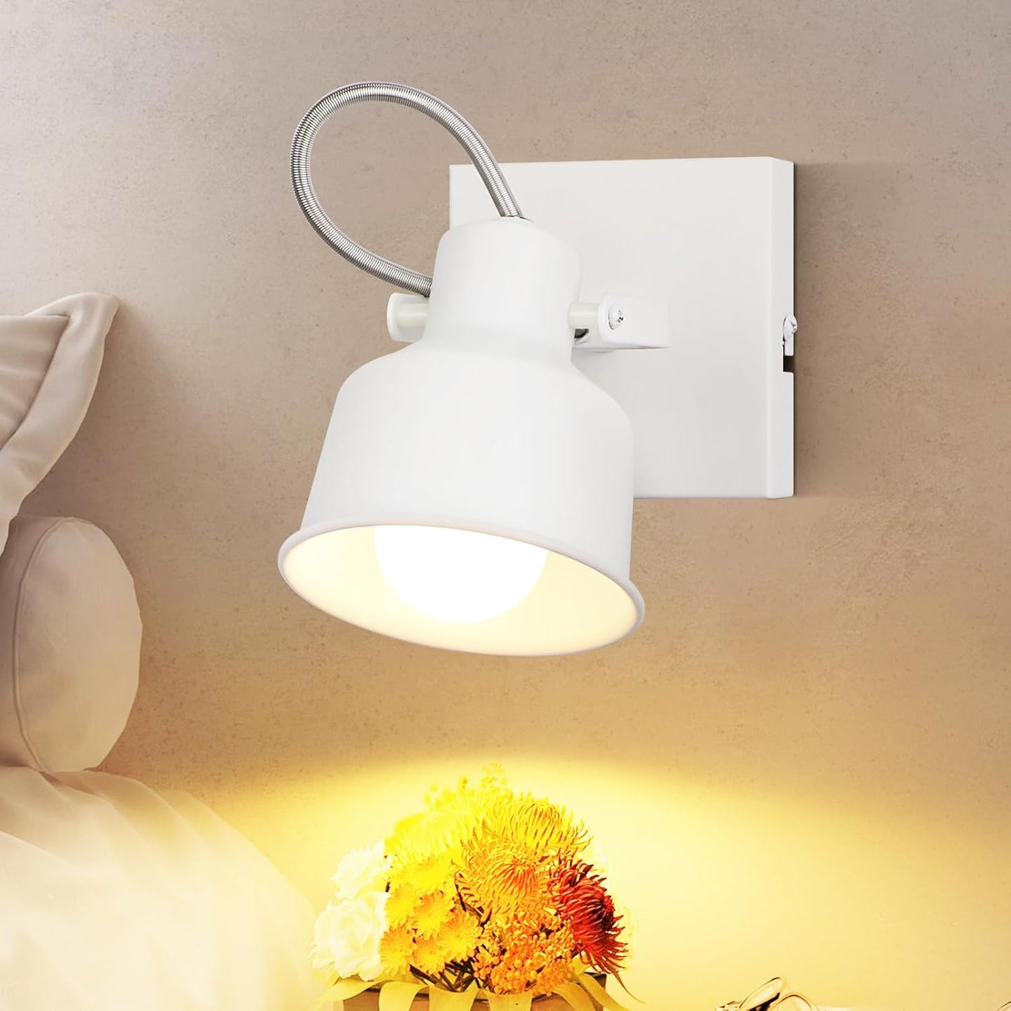 ZMH Deckenstrahler 1/2 Flammig Schwarz/Weiß: Deckenlampe Vintage Schwenkbar 350° MAX.25W E14 Fassung Industrial Spotbalken für Wohnzimmer Schlafzimmer Büro (ohne Leuchtmittel)