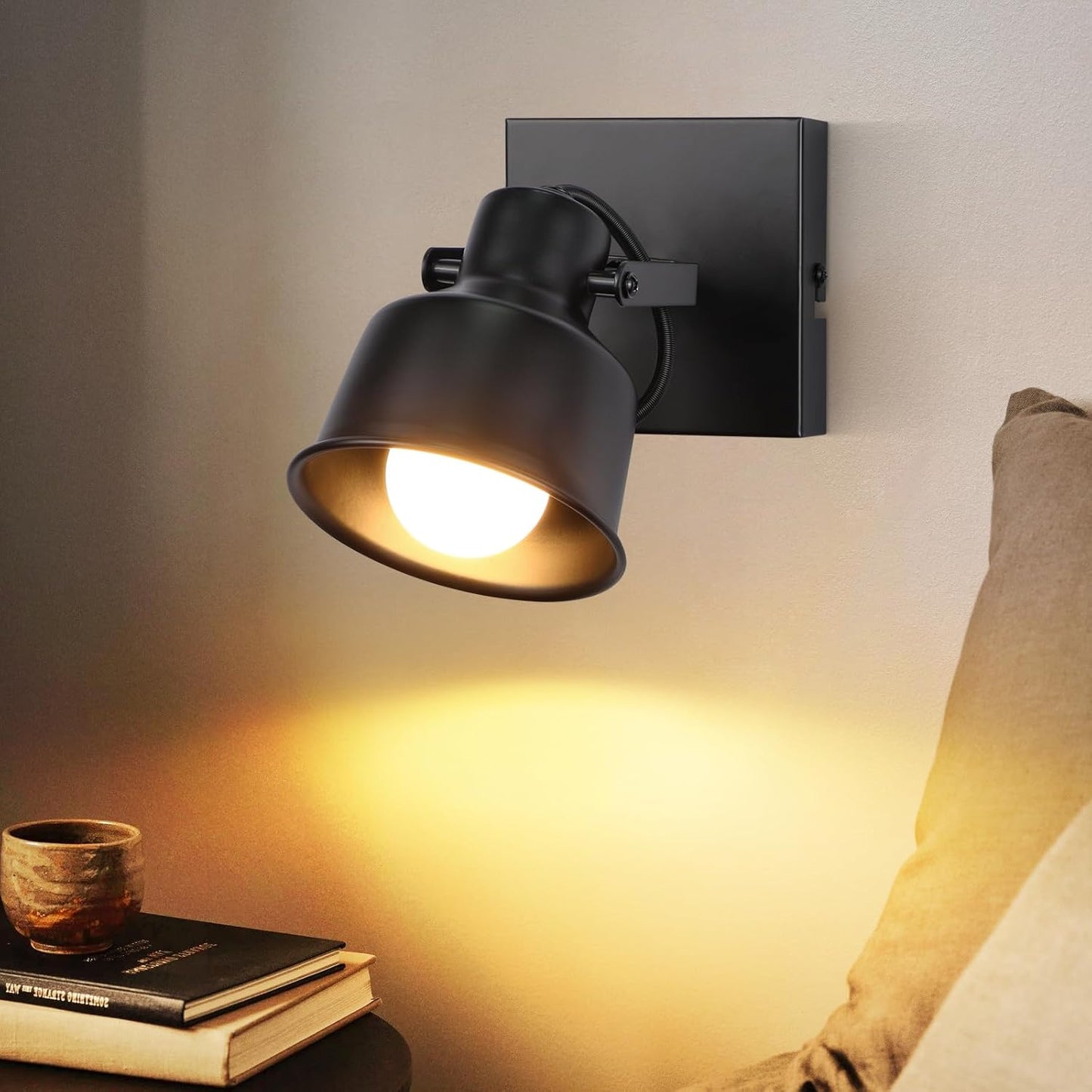 ZMH Deckenstrahler 1/2 Flammig Schwarz/Weiß: Deckenlampe Vintage Schwenkbar 350° MAX.25W E14 Fassung Industrial Spotbalken für Wohnzimmer Schlafzimmer Büro (ohne Leuchtmittel)