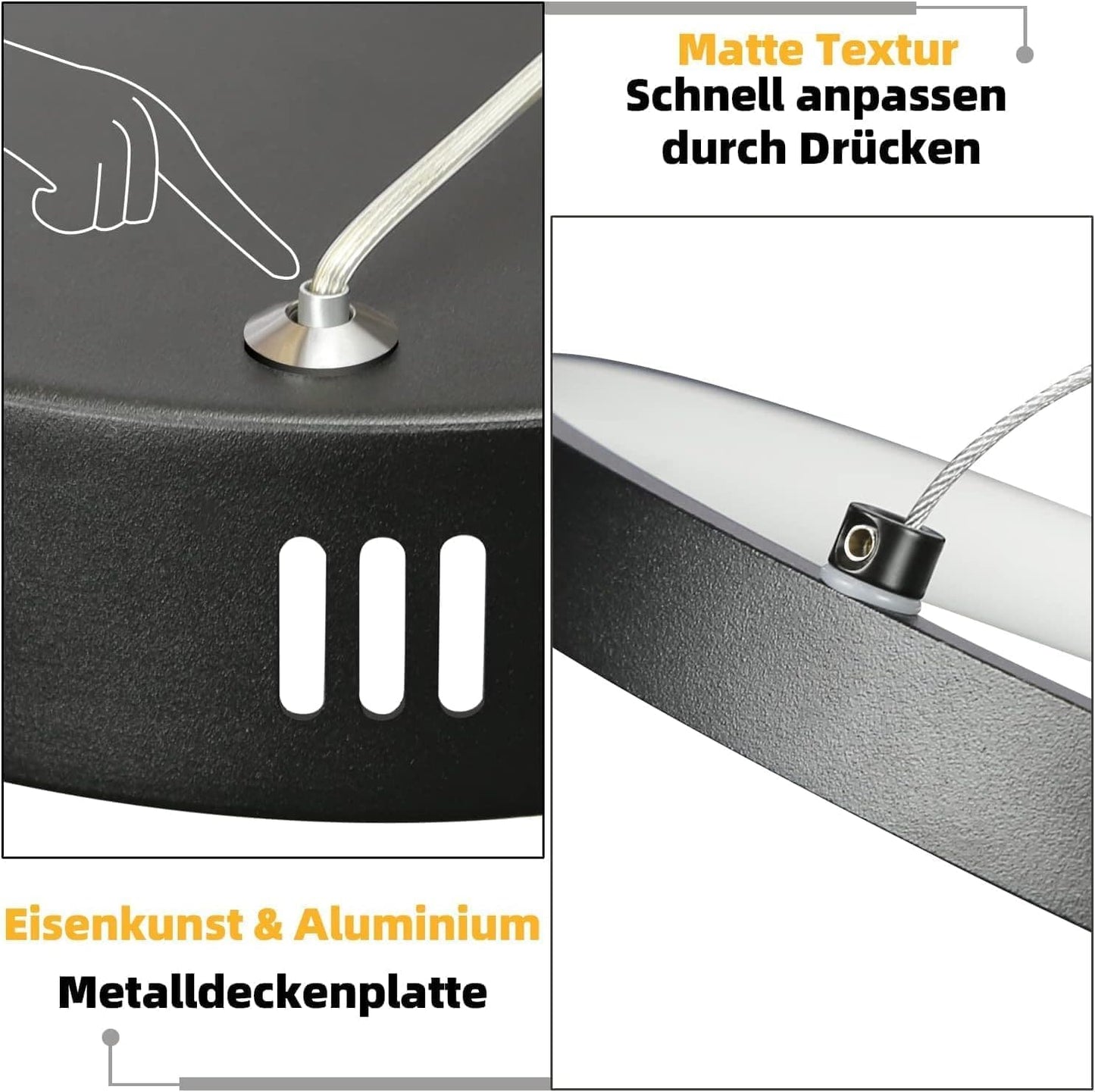 ZMH Pendellampe LED Pendellampe Dimmbar mit Fernbedienung Esstischlampe Esstisch Schwarz H?ngelampe Ring 54W H?henverstellbar Pendelleuchte f¨¹r Wohnzimmer Schlafzimmer Arbeitszimmer B¨¹ro Esszimmer