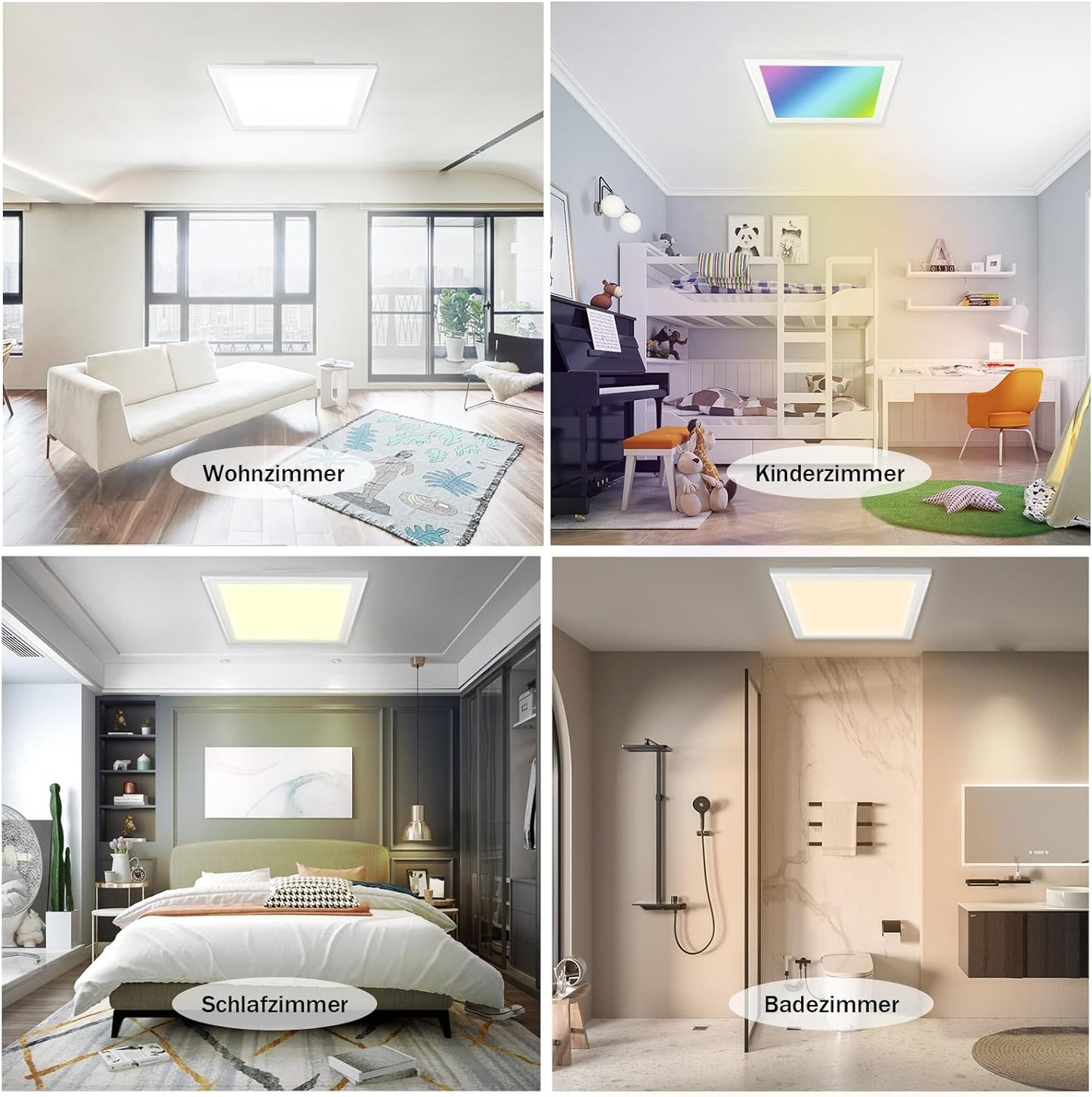 ZMH LED Deckenleuchte RGB Farbwechsel - Deckenlmape Dimmbar 24W Wei? mit Fernbedienung Eckig Deckenbeleuchtung Hintergrundbeleuchtung ?45CM f¨¹r Wohnzimmer Schlafzimmer K¨¹che Kinderzimmer