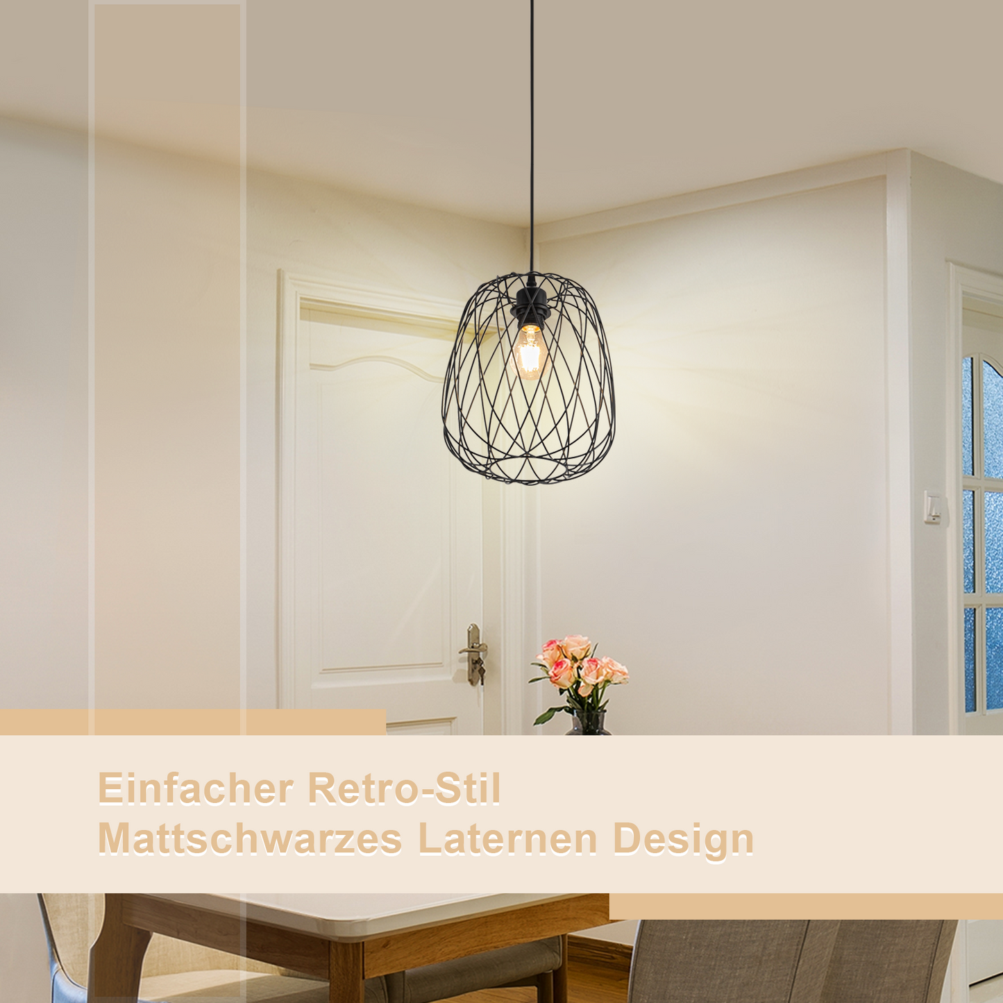 Pendelleuchte Esstisch H?ngeleuchte Vintage - Pendellampe E27 Decken H?ngelampe Schwarz Metall Rund H?ngend wohnzimmerlampe K¨¹che Schlafzimmer Ohne Leuchtmittel