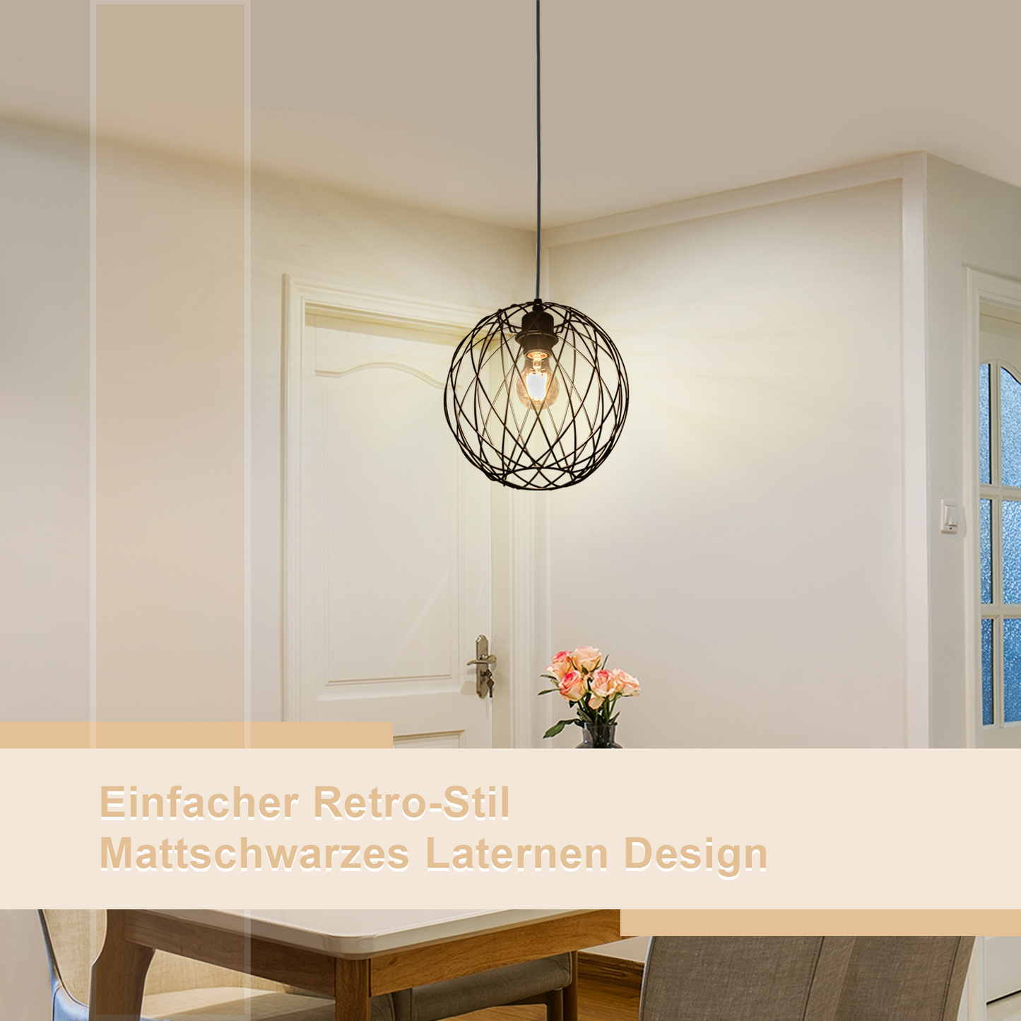 Pendellampe Schwarz H?ngelampe Rund - Pendelleuchte Vintage E27 H?ngeleuchte Retro Industrie Esstischlampe K¨¹chenlampe Wohnzimmer Treppenhaus Flur Ohne Leuchtmittel