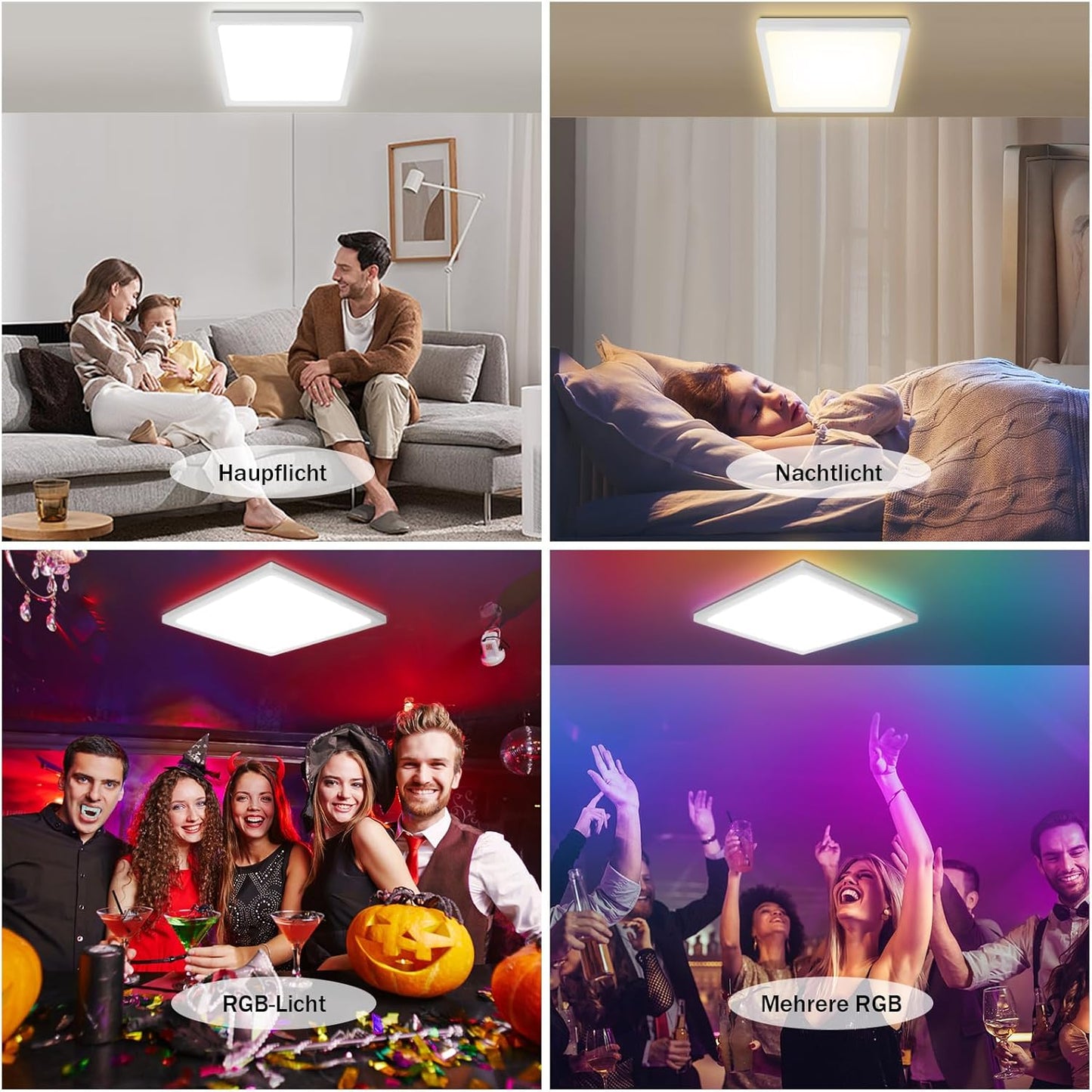 LED Deckenleuchte Flach Farbwechsel - 28W RGB Dimmbar Deckenlampe Fernbedienung Schwarz Rund Hintergrundbeleuchtung Ø30CM für Schlafzimmer Badezimmer Küche Flur, 3000K-6500K