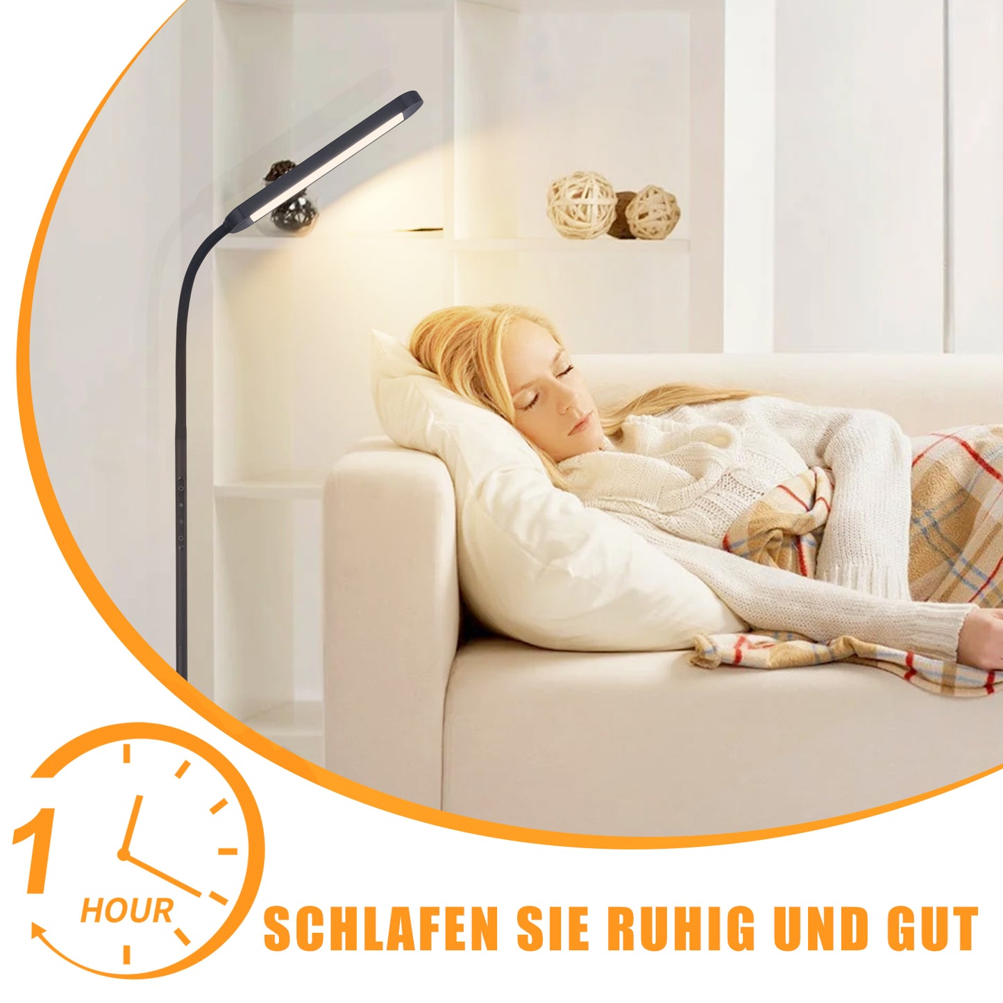 ZMH Stehlampe LED Standleuchte Wohnzimmer - Dimmbar Modern Standleuchte Schwarz 5 Farben und 5 Helligkeitsstufen 11W 360¡ã Flexibler Schwanenhals Leselampe mit Fernbedienung f¨¹r Schlafzimmer B¨¹ro