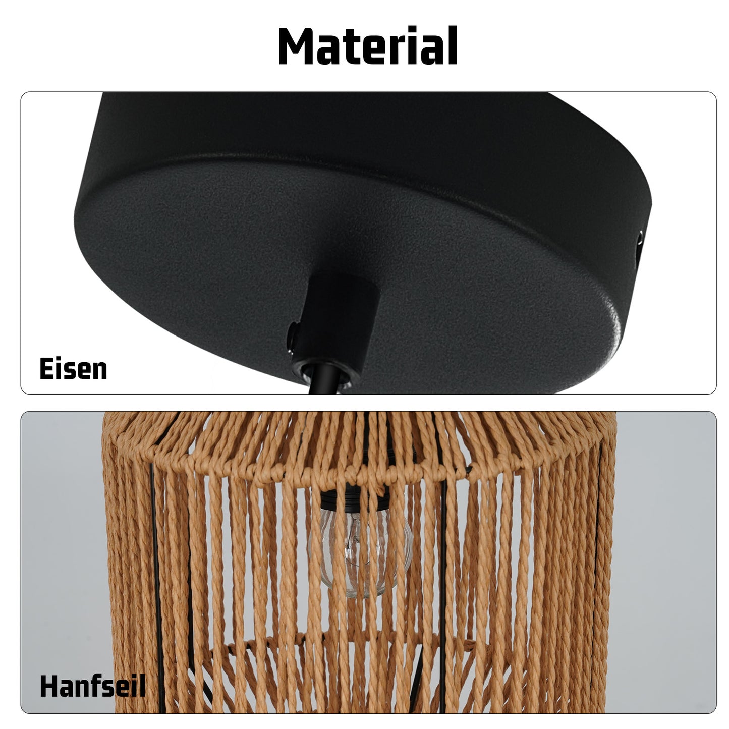 Pendelleuchte Esstisch H?ngelampe Vintage - Pendellampe Esszimmer 1 Flammig Esstischlampe Hanfseil Laterne Design E27 H?ngeleuchte f¨¹r Schlafzimmer Wohnzimmer Flur(Ohne Leuchtmittel)
