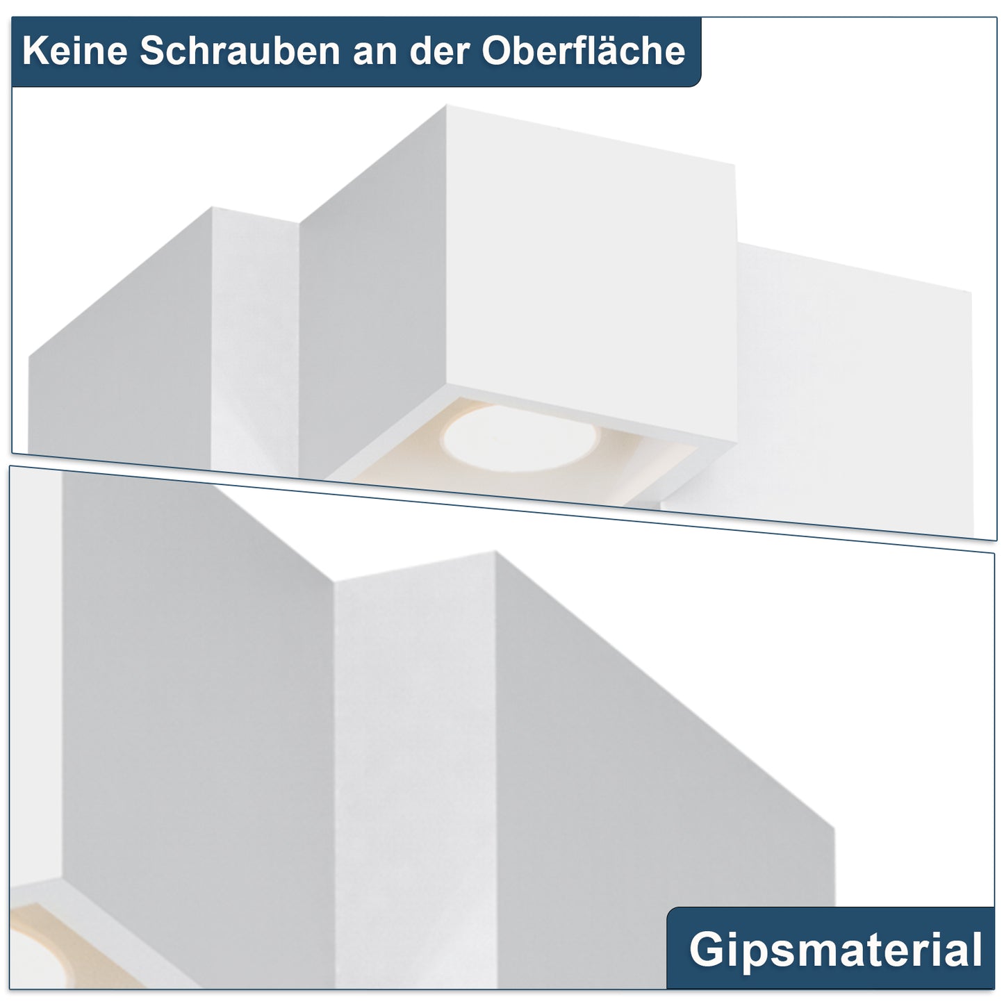 ZMH Aufbauspot Wei? Aufbaustrahler GU10: Deckenleuchte Aufputz 23cm Aufbauleuchte eckig Deckenspots 3 flammig Modern Strahler Deckenlampe K¨¹che Deckenstrahler f¨¹r Wohnzimmer - Ohne Leuchtmittel