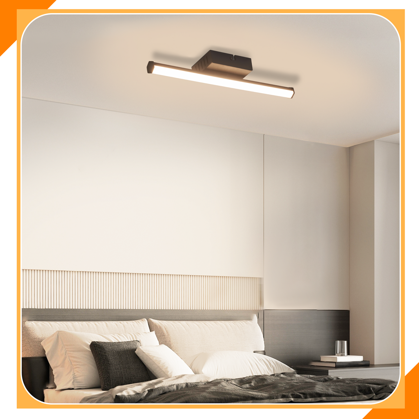 ZMH LED Deckenlampe Flur Deckenleuchte - Schwarz 6W Flurlampe 3000K Warmwei? K¨¹chenlampe Modern Schlafzimmerlampe Linien-Design Deckenbeleuchtung f¨¹r K¨¹che Schlafzimmer Treppenhaus Wohnzimmer