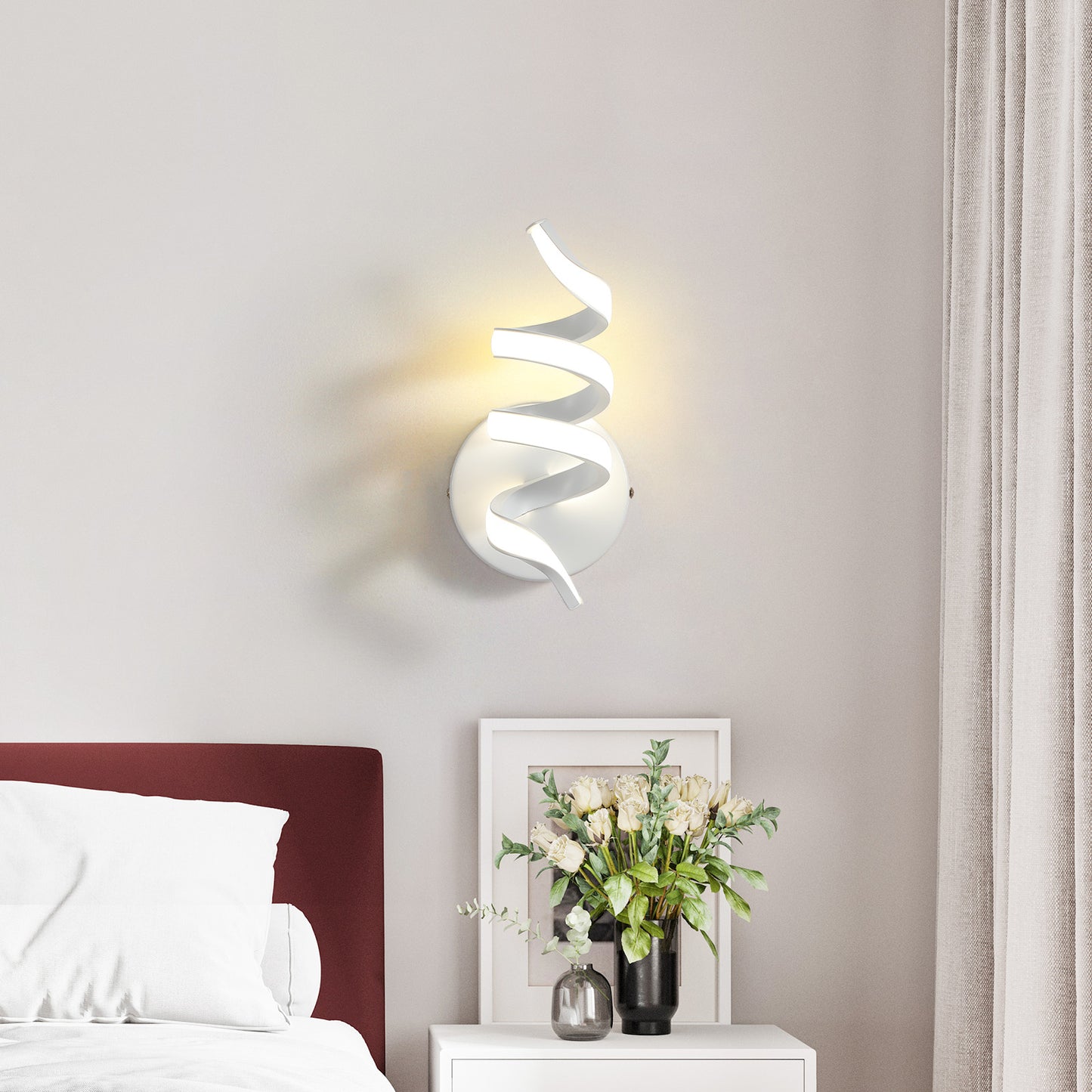 ZMH Wandleuchte Innen LED Wandlampe: Treppenhaus Wohnzimmer Schlafzimmer Flur Modern Design Wand Lampe 7W Wei? Wandleuchten Badezimmer Warmwei? 3000K
