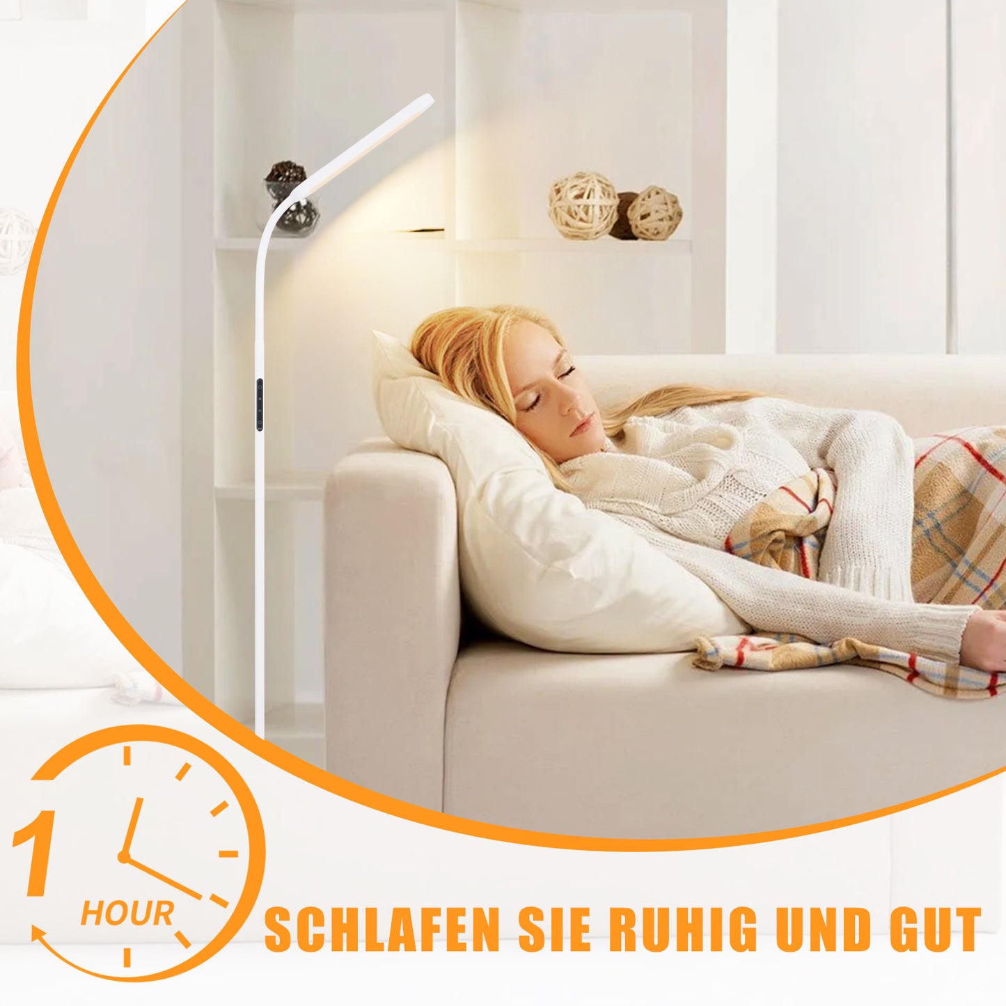 ZMH LED Stehlampe Dimmbar Standleuchte - Standleuchte 11W Wei? 3000K-6500K 5 Farbtemperaturen 5 Helligkeiten Drehbar Leselampe Touch Control 1H Timer Bodenlampe f¨¹r Wohnzimmer Kinderzimmer Sofa