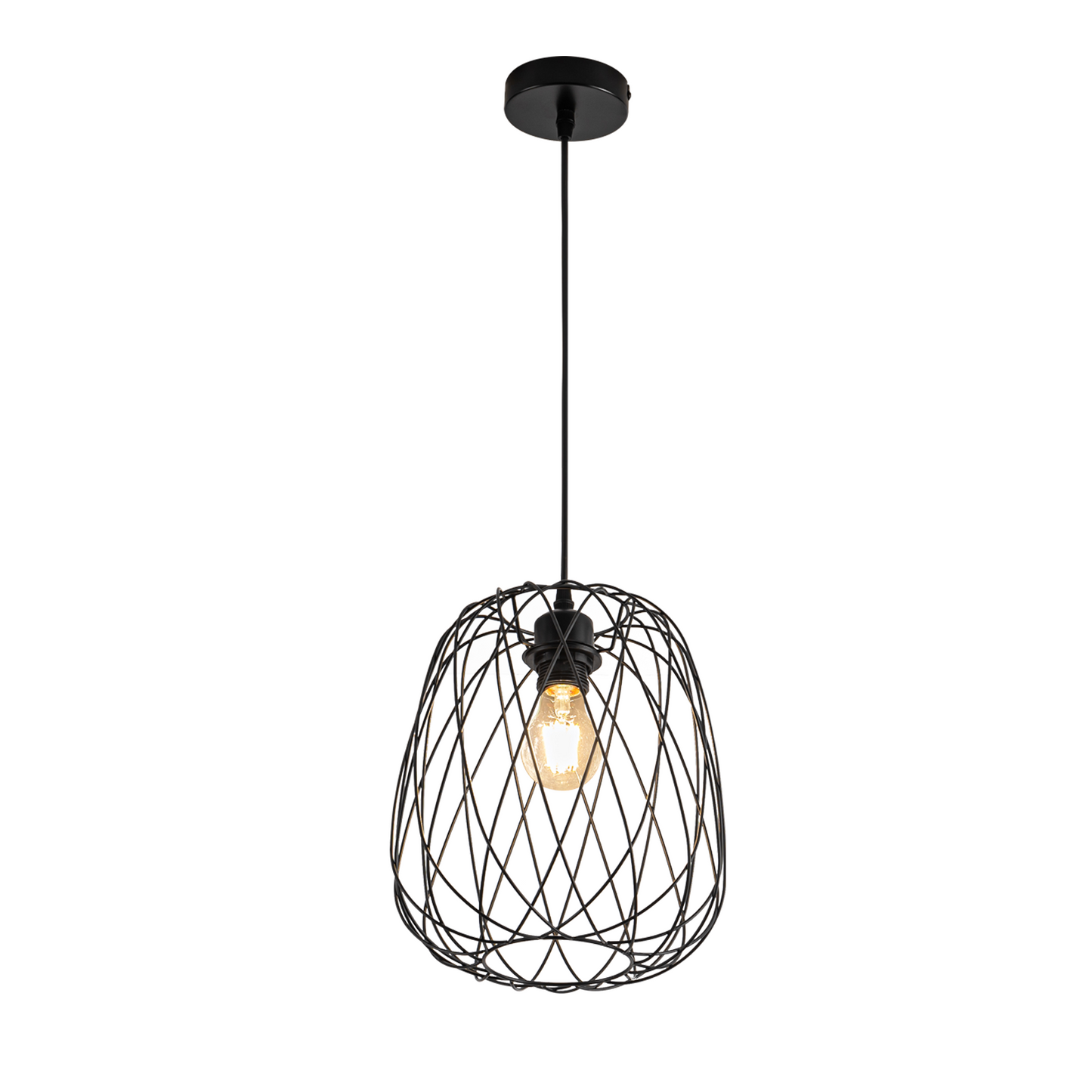 Pendelleuchte Esstisch H?ngeleuchte Vintage - Pendellampe E27 Decken H?ngelampe Schwarz Metall Rund H?ngend wohnzimmerlampe K¨¹che Schlafzimmer Ohne Leuchtmittel