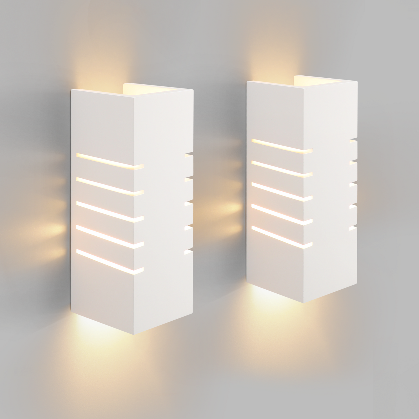 ZMH Wandleuchte Innen Wandlampe Up Down - Modern Design Flur Wandlampen E14 Treppenhaus Beleuchtung Wei? Gipsleuchte Wandbeleuchtung f¨¹r Schlafzimmer Kinderzimmer - Ohne Leuchtmittel