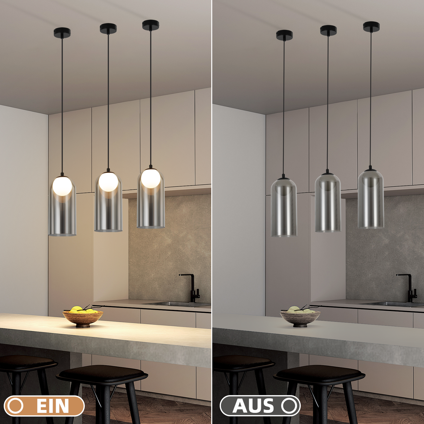 H?ngelampe Esstisch Pendelleuchte Schwarz- 1 Flammig Nachtisch H?ngeleuchte Glas Vintage Esstischlampe H?ngend G9 Pendellampe H?henverstellbar f¨¹r Wohnzimmer Schlafzimmer (ohne Leuchtmittel)