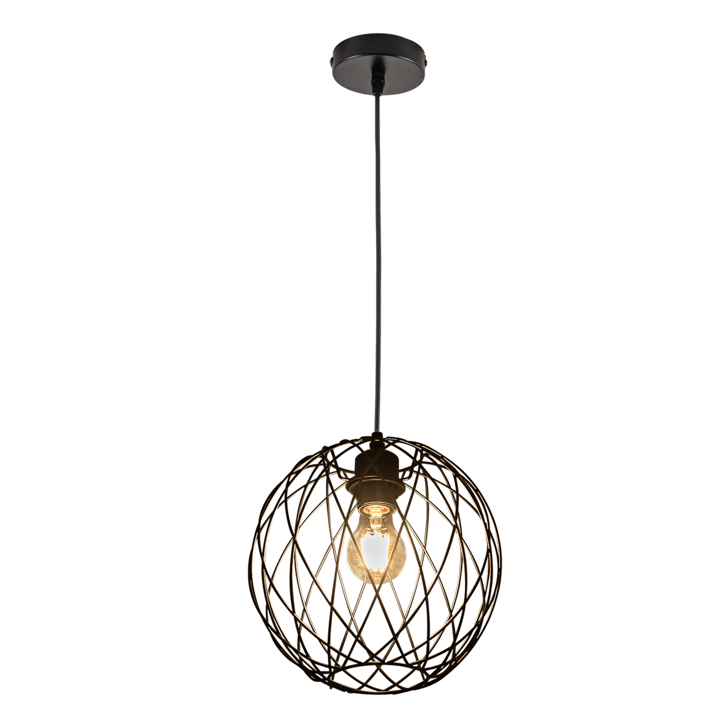 Pendellampe Schwarz H?ngelampe Rund - Pendelleuchte Vintage E27 H?ngeleuchte Retro Industrie Esstischlampe K¨¹chenlampe Wohnzimmer Treppenhaus Flur Ohne Leuchtmittel