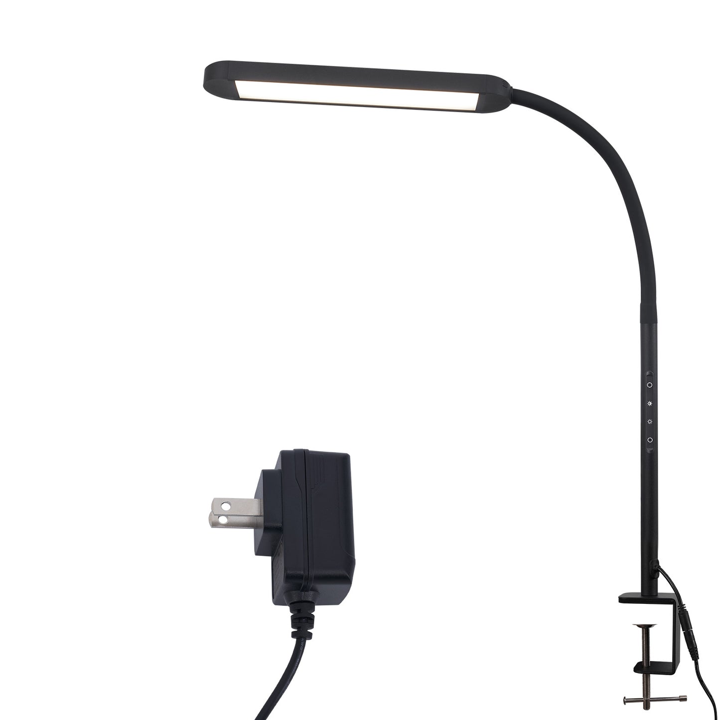 ZMH Schreibtischlampe LED Klemmbar - Dimmbar Schreibtischleuchte Schwarz 5 Farben und 5 Helligkeitsstufen 11W Tageslichtlampe Augenschutz Schwanenhals Tischlampe f¨¹r B¨¹ro Arbeitszimmer Schneider