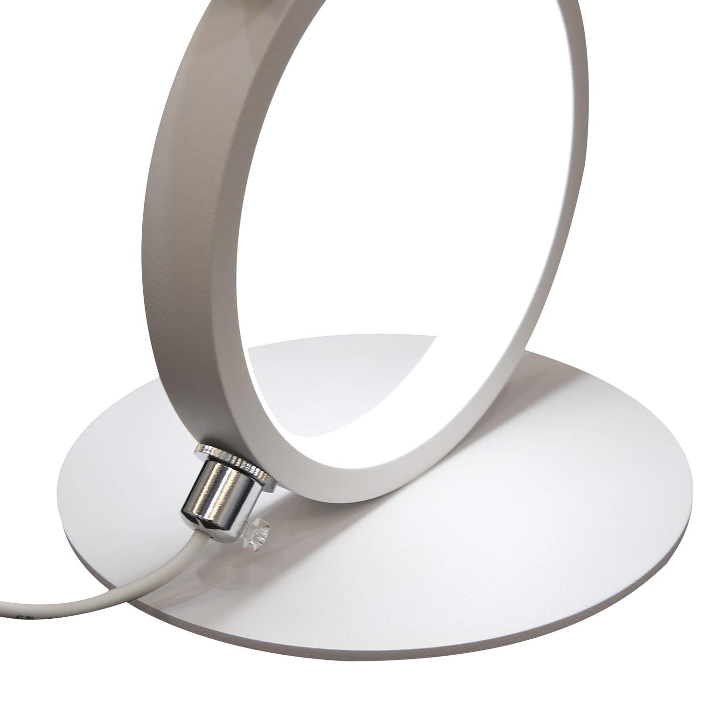 ZMH 2¡Á LED Tischlampe Dimmar Modern Nachttischlampe Wei? Schreibtischlampe in Ringform aus Aluminium, 12W Deko Nachtlampe f¨¹r Schlafzimmer Wohnzimmer Arbeitszimmer B¨¹ro