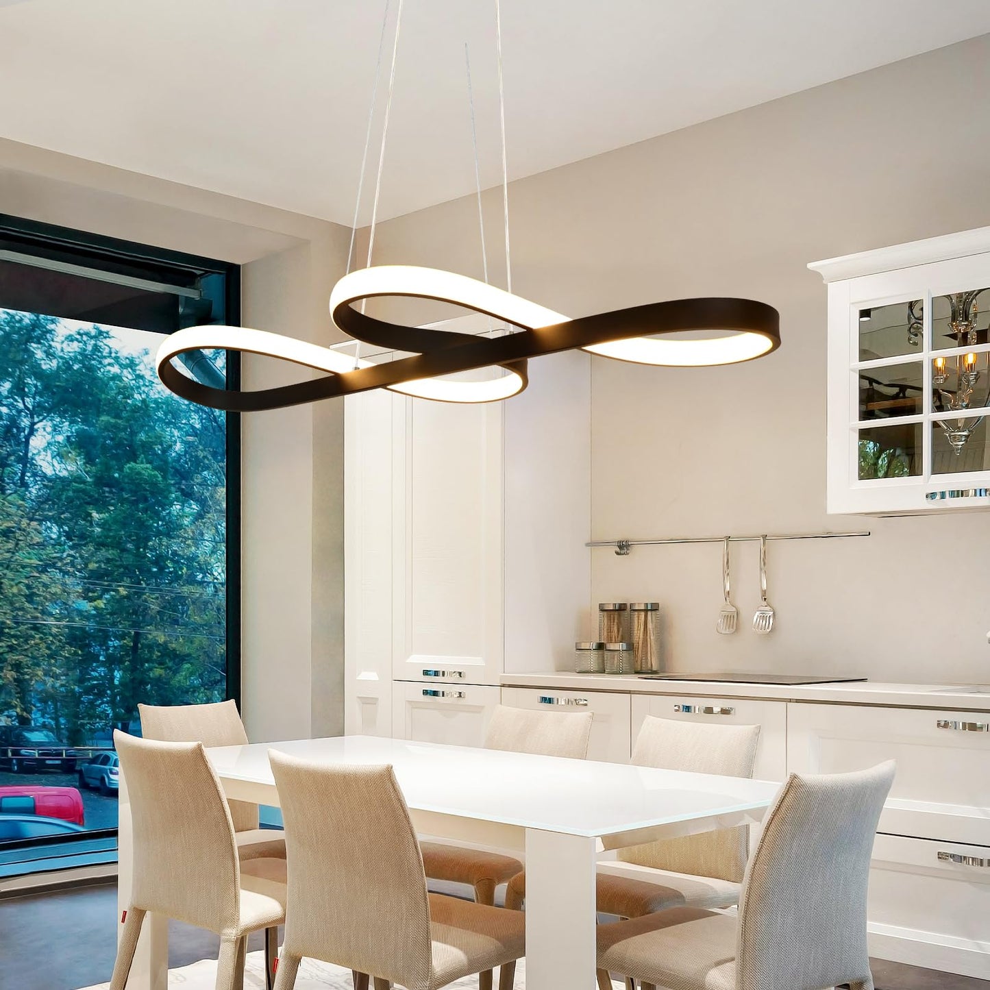 ZMH LED Pendelleuchte Esstisch H?ngelampe Dimmbar - H?ngeleuchte Schwarz 47W Esstischlampe mit Fernbedienung Esszimmerlampe Modern Design Pendellampe f¨¹r Esszimmer Arbeitszimmer Wohnzimmer K¨¹che B¨¹ro