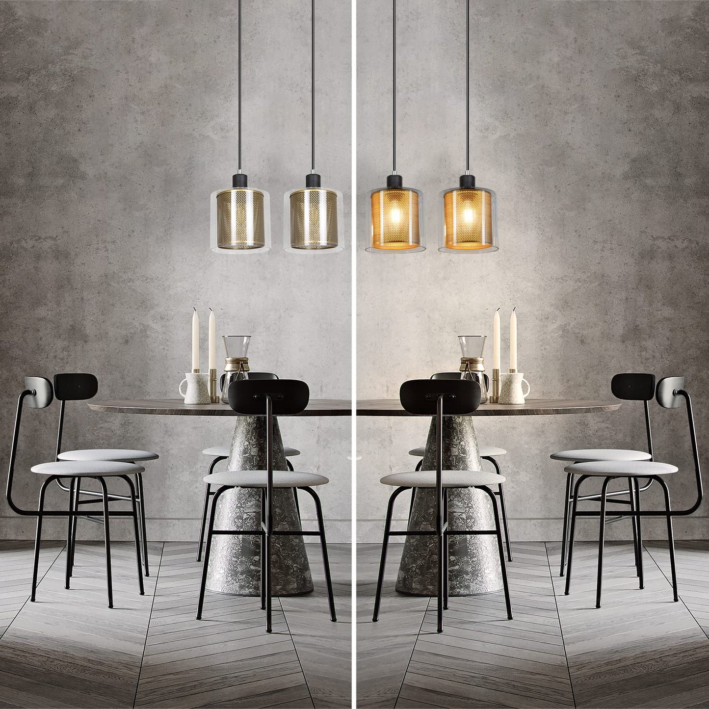 ZMH Pendelleuchte Esstisch H?ngelampe Vintage Retro - Schwarzgold Design H?ngeleuchte 4 Flammige E14 Esstischlampe aus Glas und Metall Industial Esszimmerlampe Pendellampe Wohnzimmer Arbeitszimmer